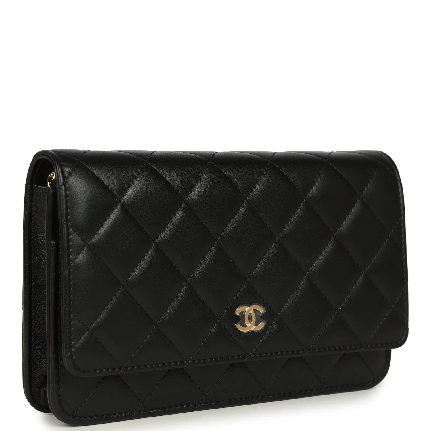 Chanel Wallet On Chain WOC Black Lambskin Gold Hardware