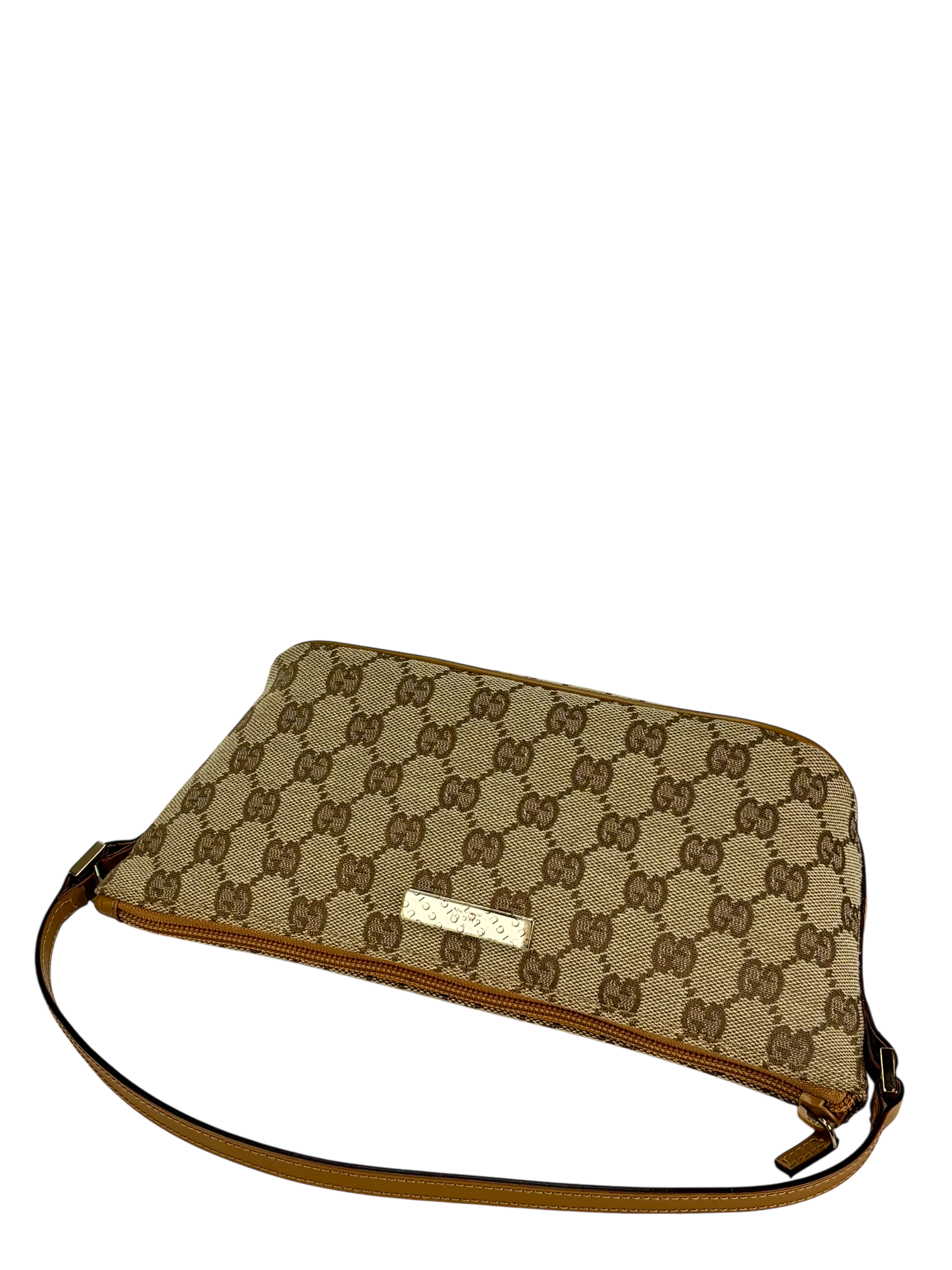 GUCCI - Beige Ophidia Canvas Accessory Pouch Handbag