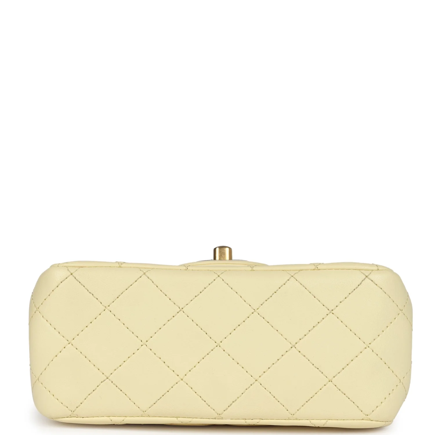 Chanel Mini Camellia Crush Square Flap Yellow Lambskin Antique Gold Hardware