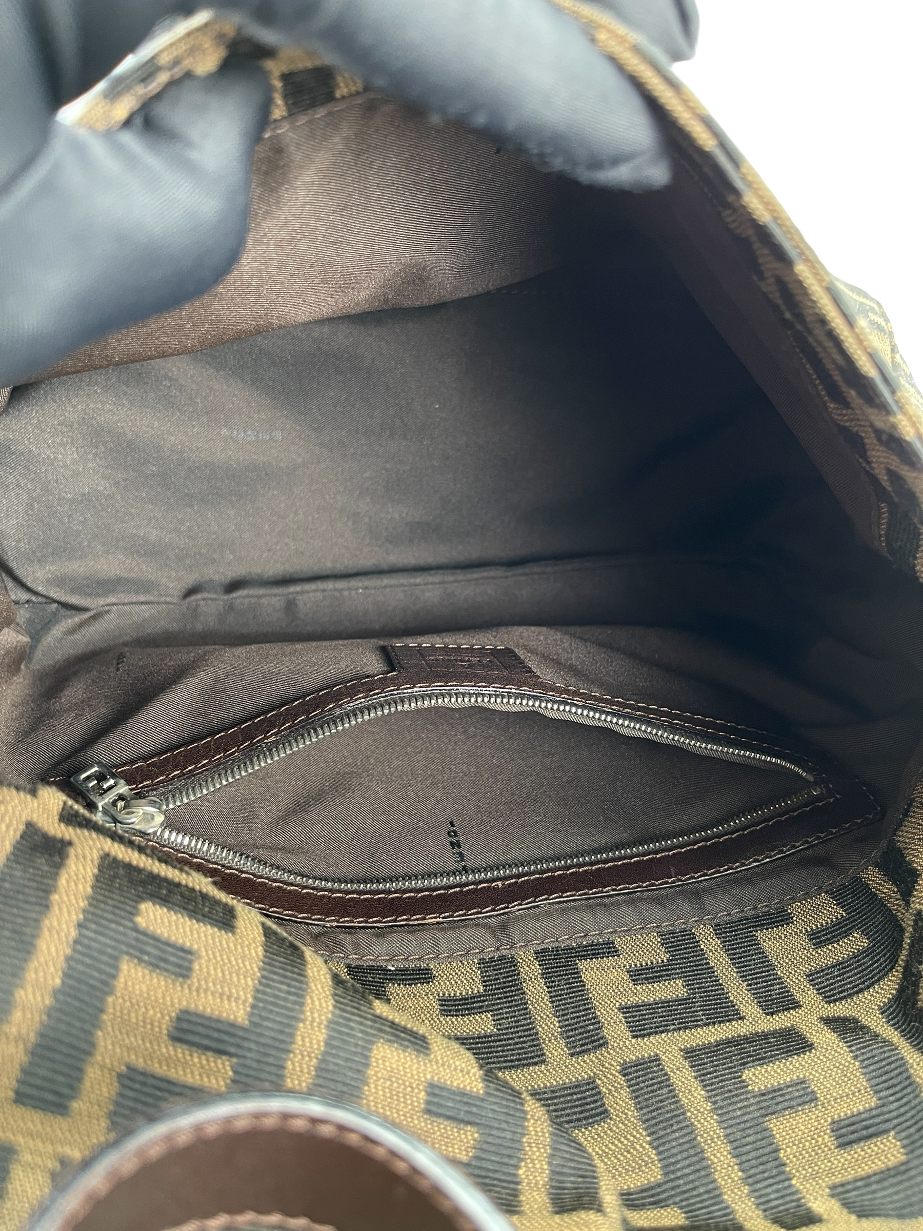 FENDI - Brown Zucca Mamma Baguette Handbag Silver Hardware