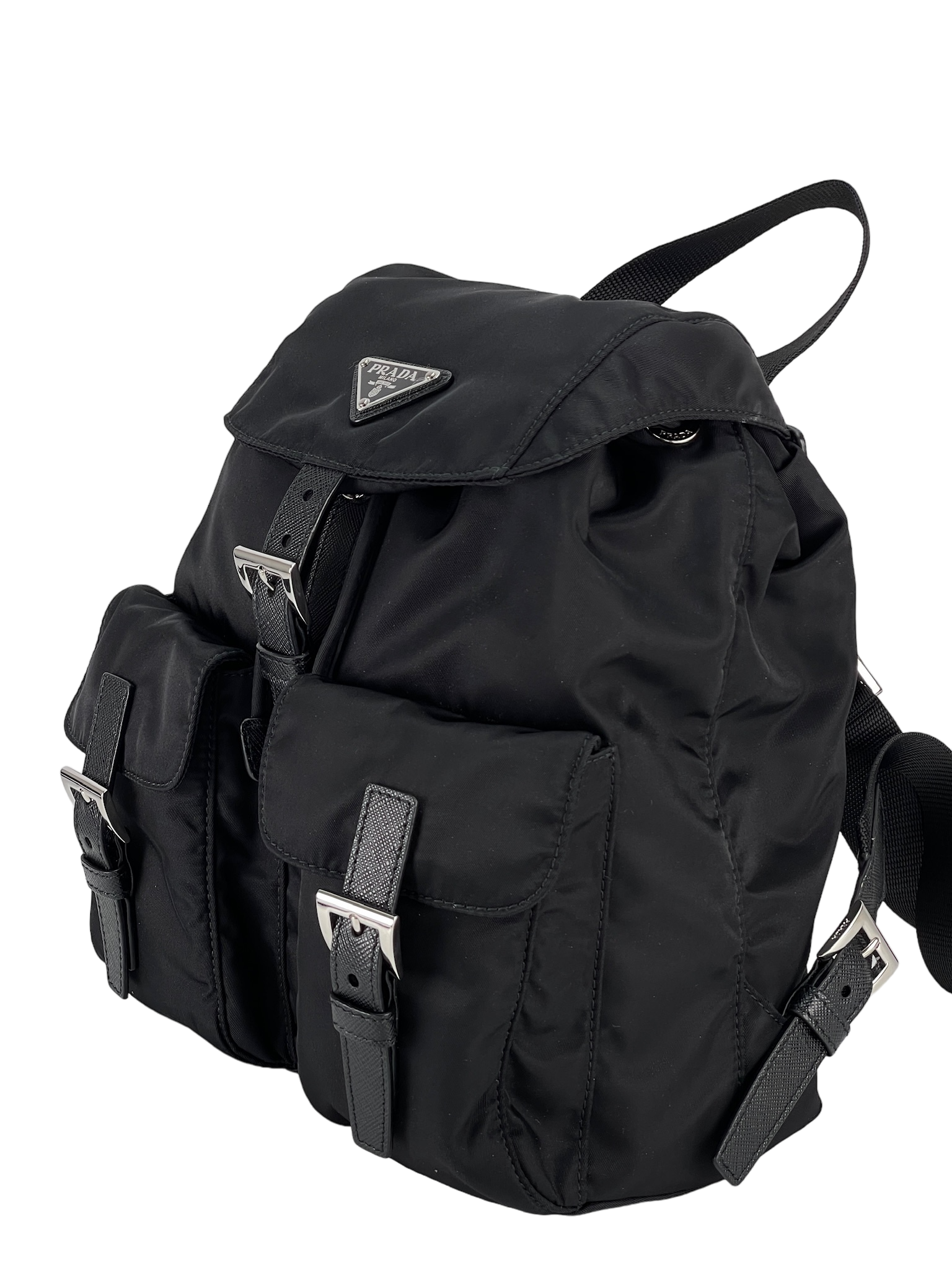 PRADA - Black Re-Nylon Backbag Small