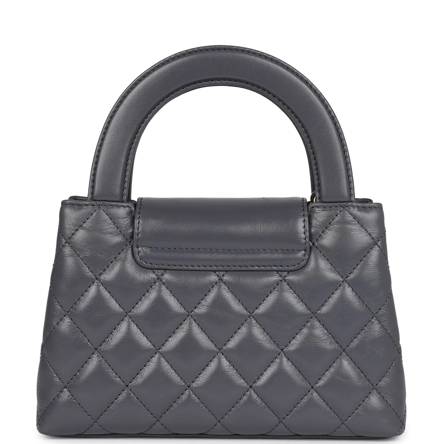 Chanel Small Kelly Shopper Dark Grey Shiny Aged Calfskin Brushed Gold Hardware
