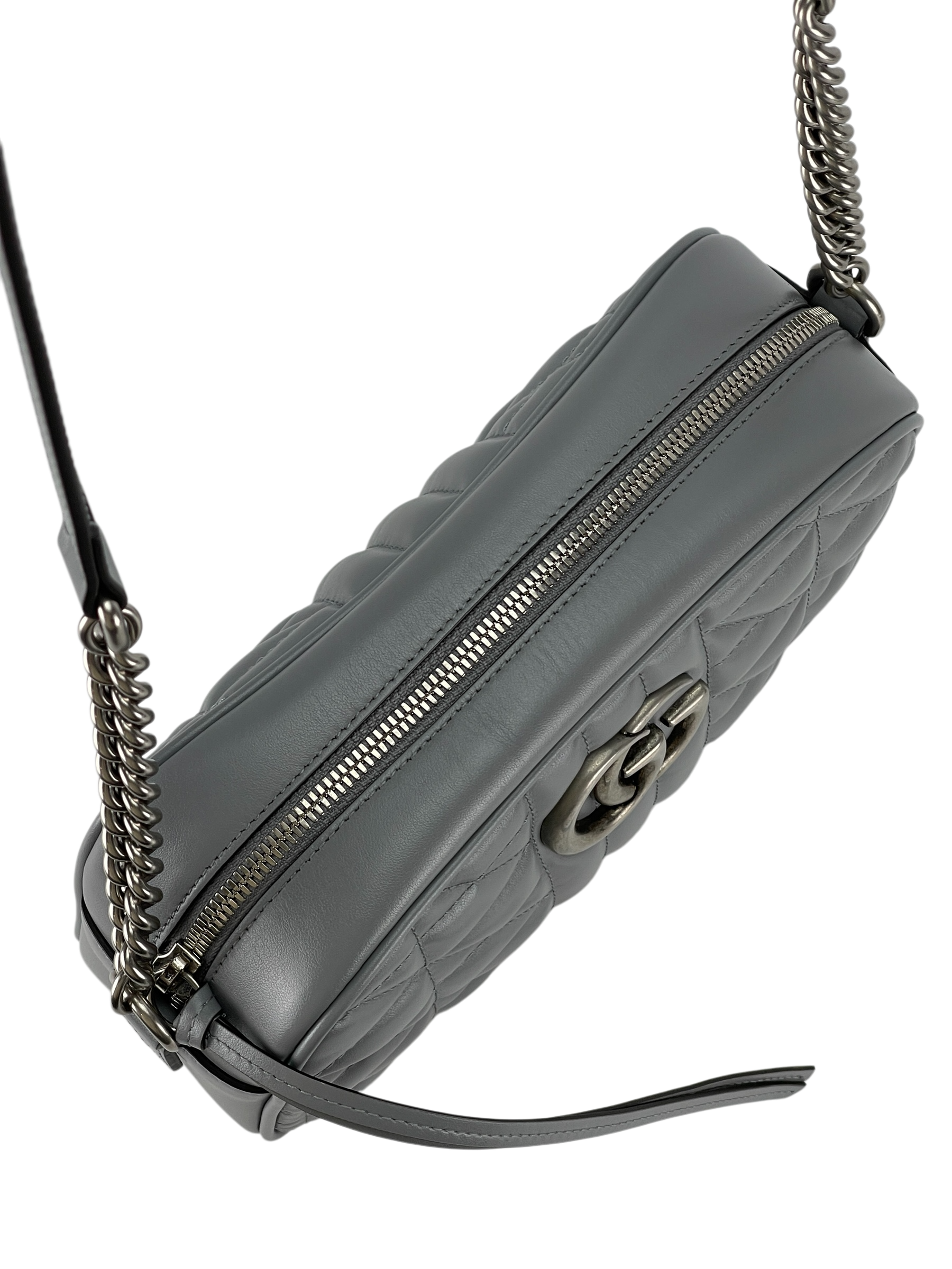 GUCCI - Grey GG Marmont Camera Bag