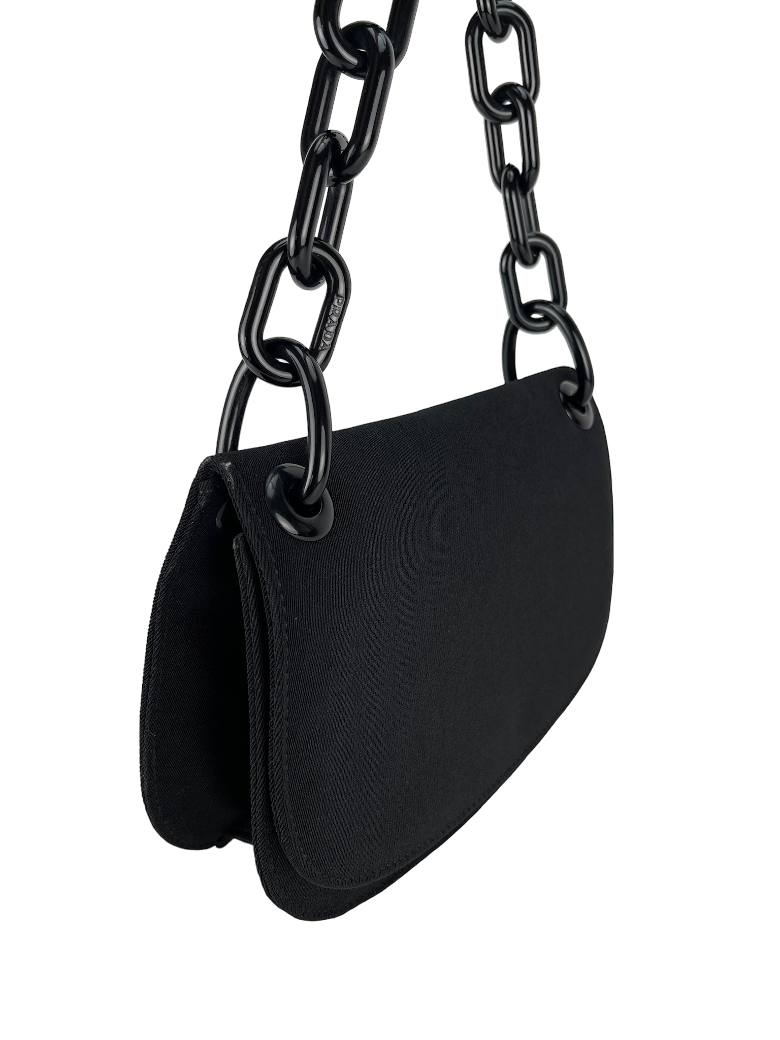 PRADA - Triangle Logo Chunky Chain Shoulder Bag