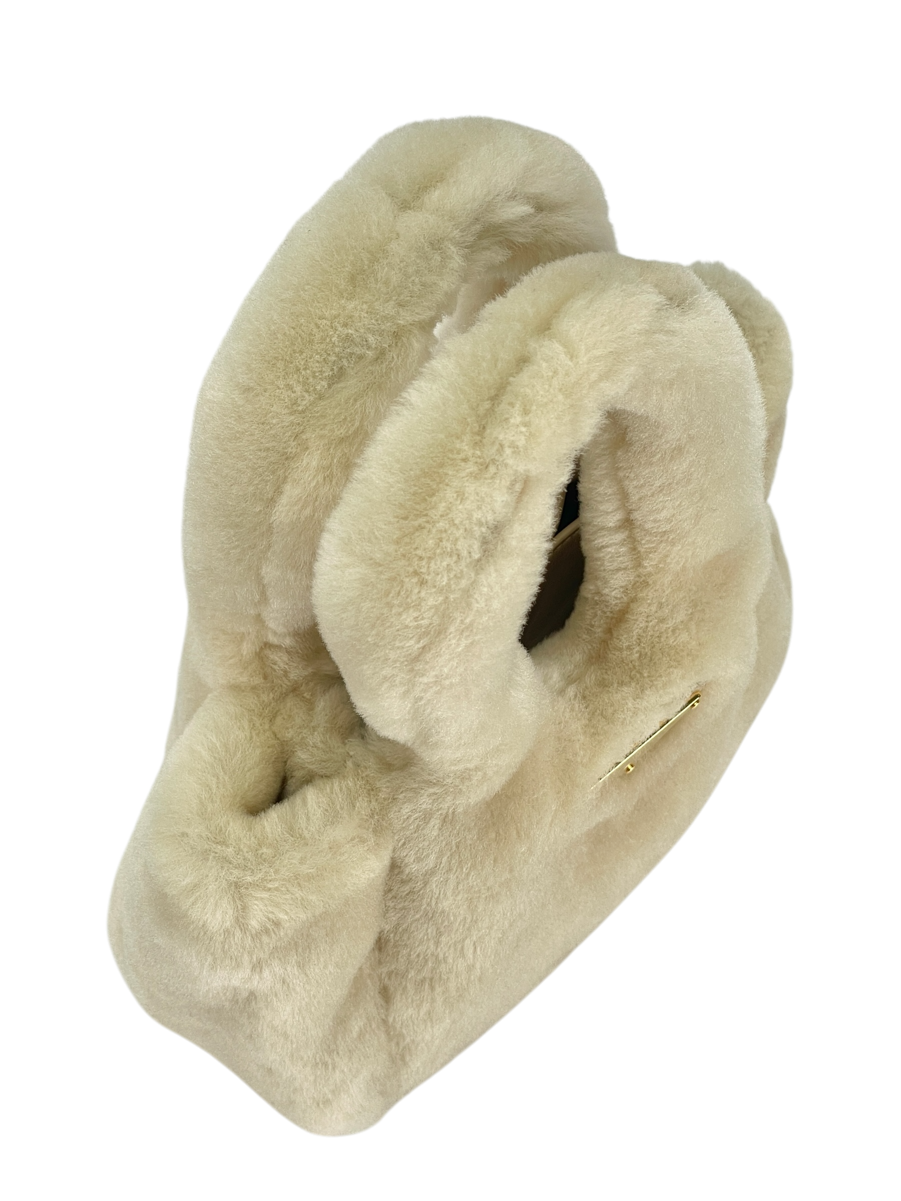 PRADA - White Wool Bucket Bag Handbag