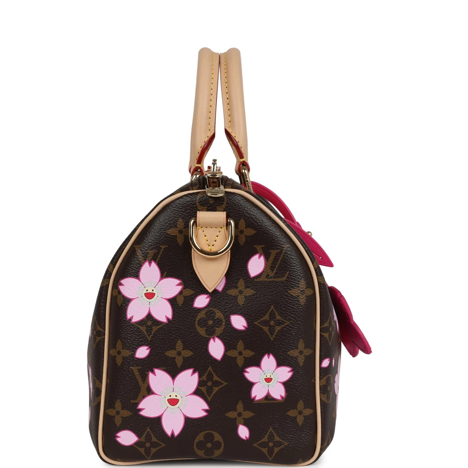 Louis Vuitton X Takashi Murakami Cherry Blossom Speedy 25 Bandouliere Brown Monogram Gold Hardware