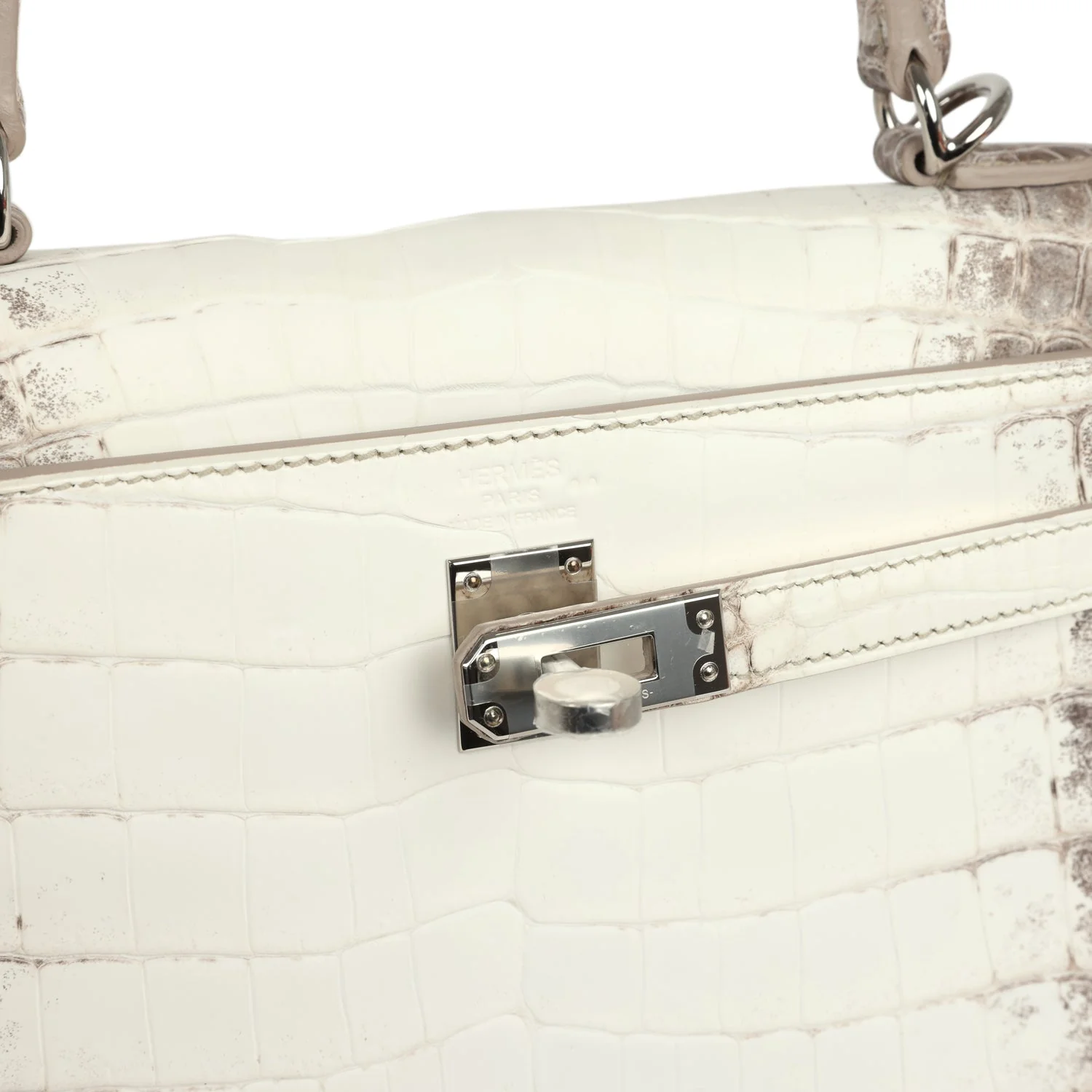 Hermes Kelly Retourne 25 Himalaya Niloticus Crocodile Palladium Hardware