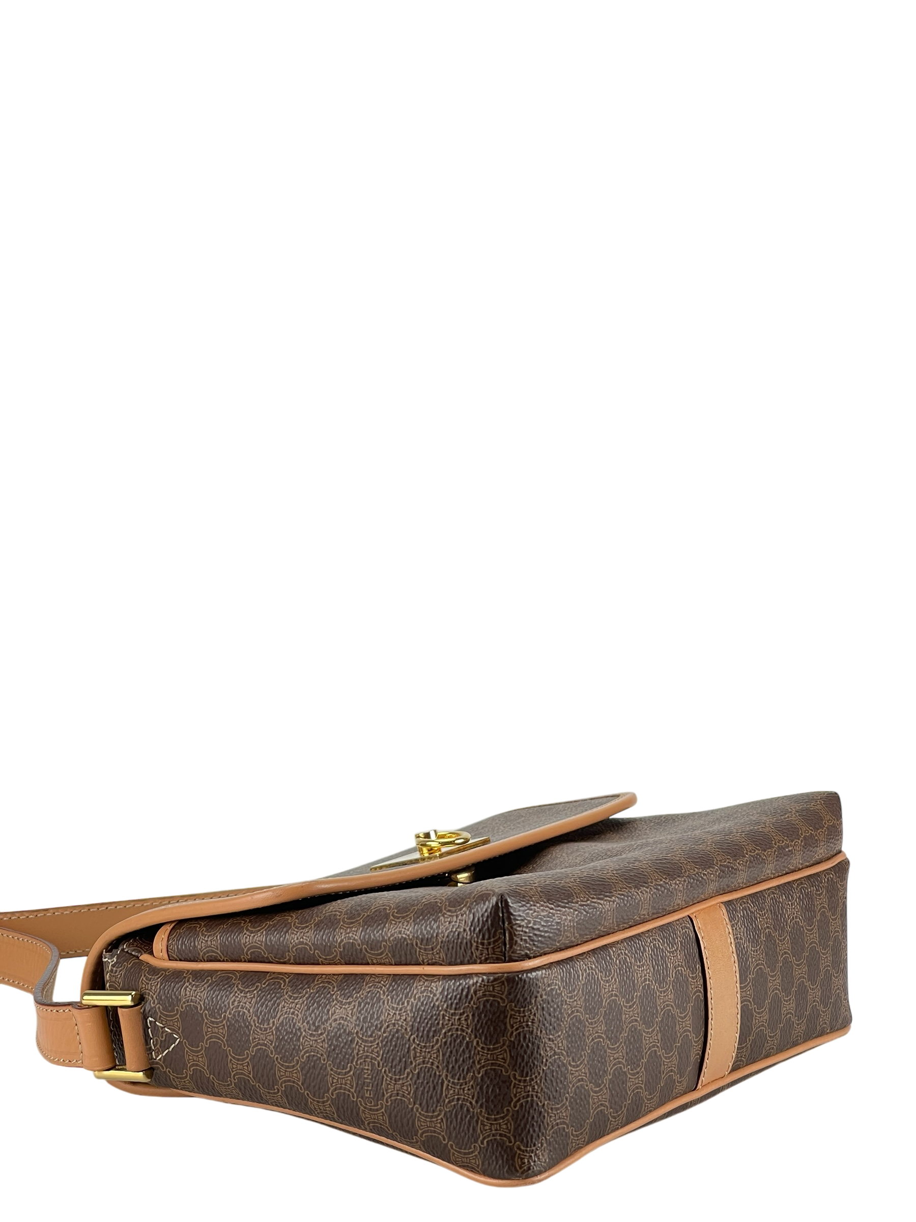 CELINE - Brown Macadam Shoulder Bag