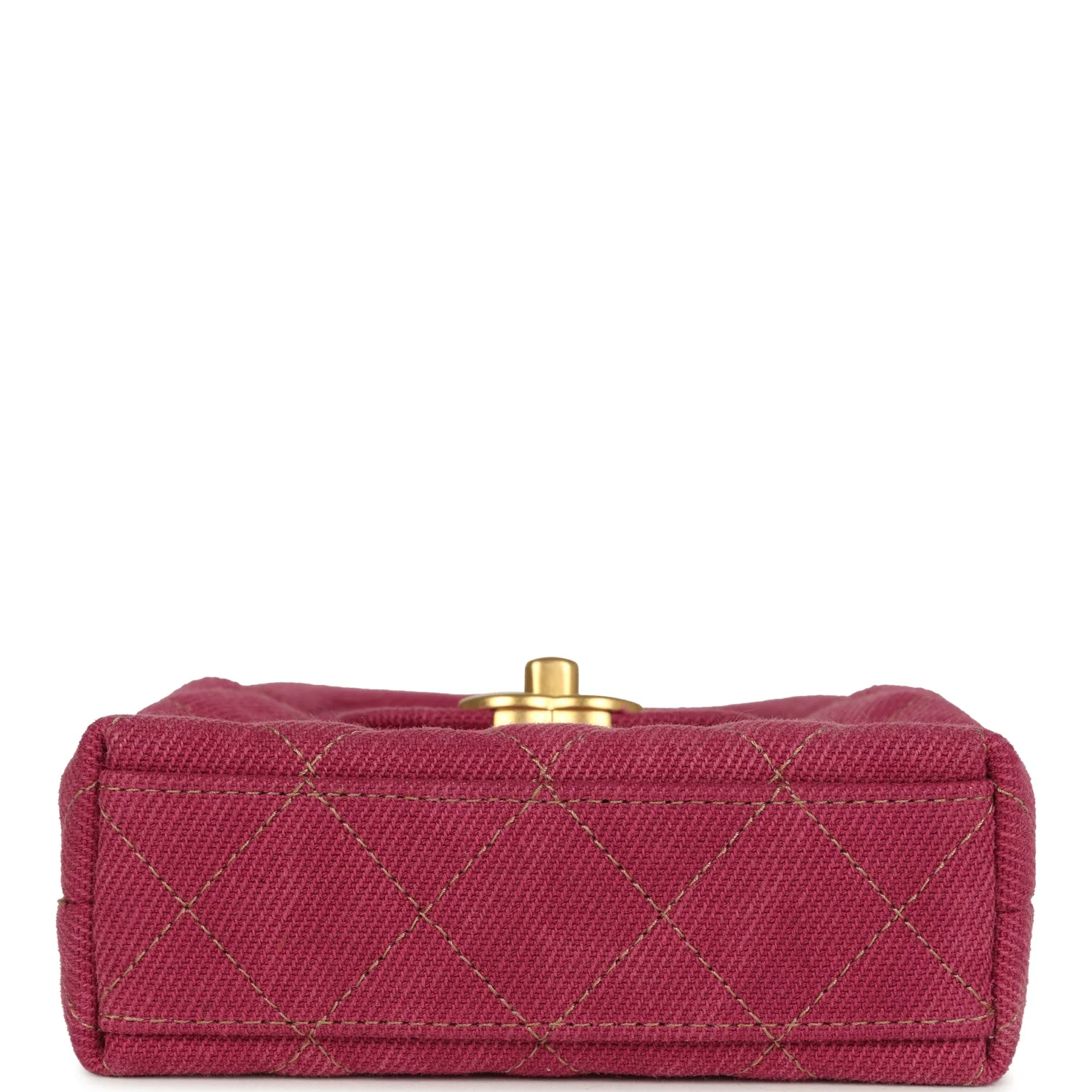 Chanel Nano Kelly Shopper Fuchsia Washed Denim Brushed Gold Hardware