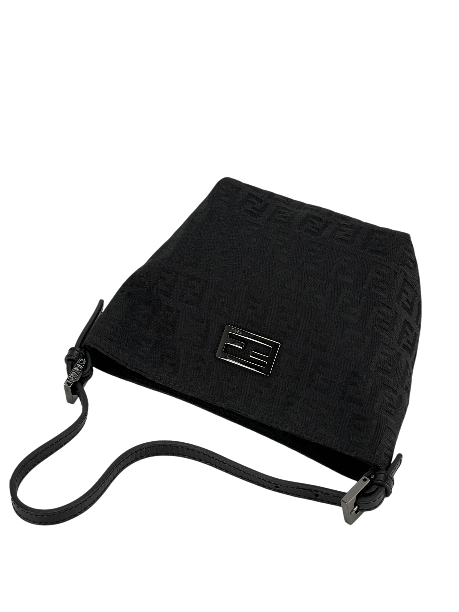 FENDI - Black Zucca Canvas Shoulder Bag