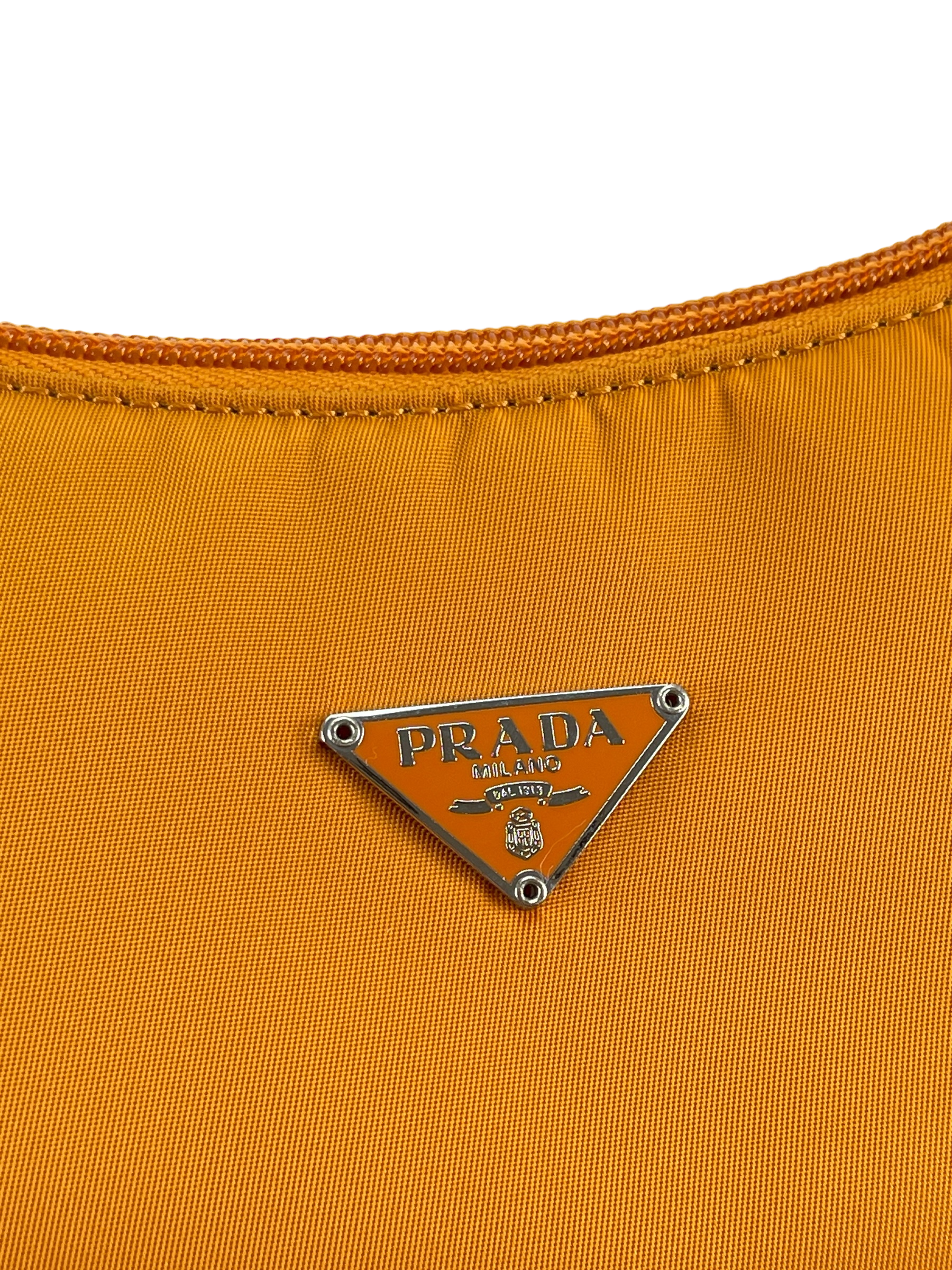 PRADA - Orange Nylon Hobo Bag