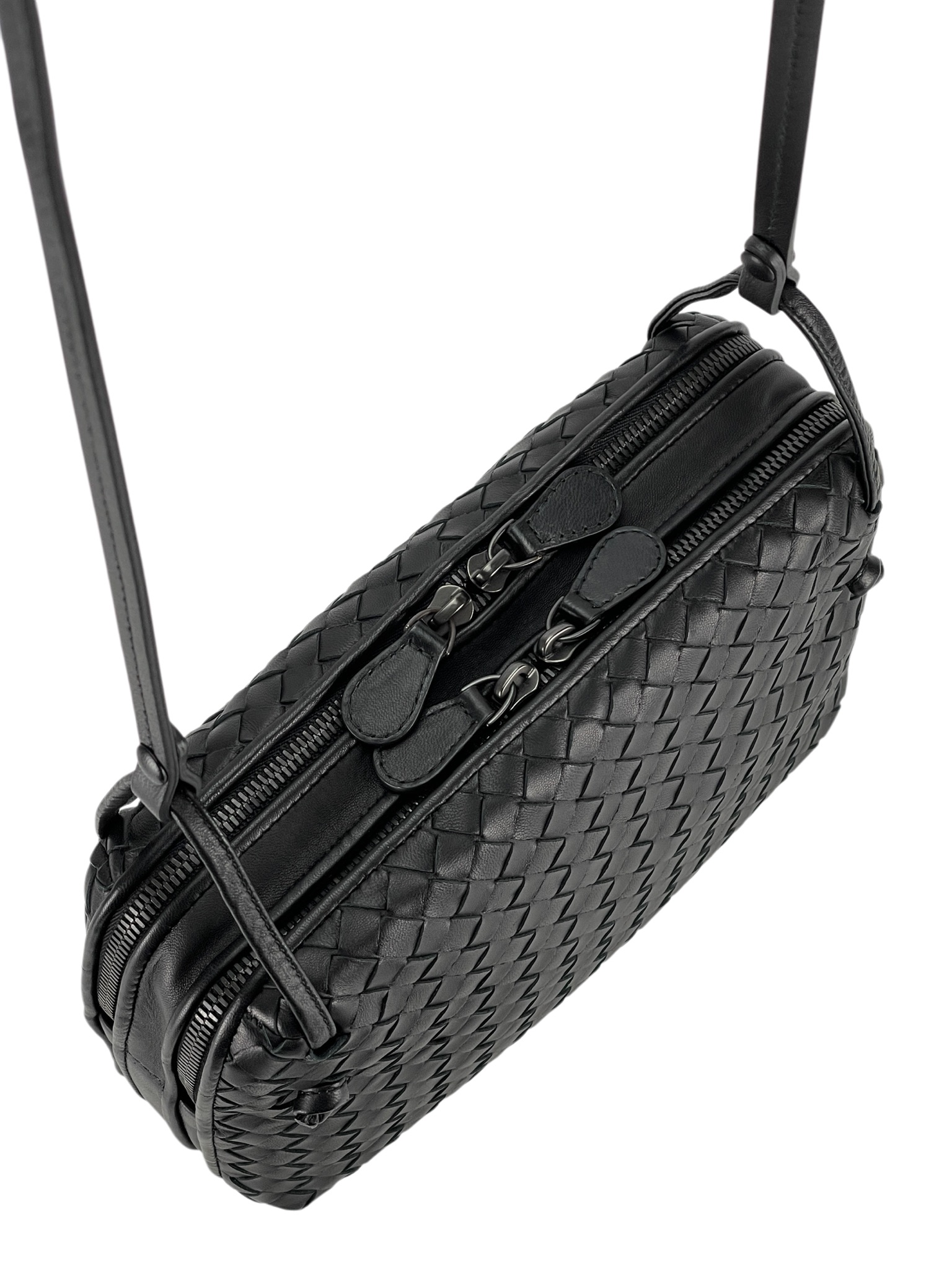 BOTTEGA VENETA - Black Nodini Intrecciato Crossbody Bag