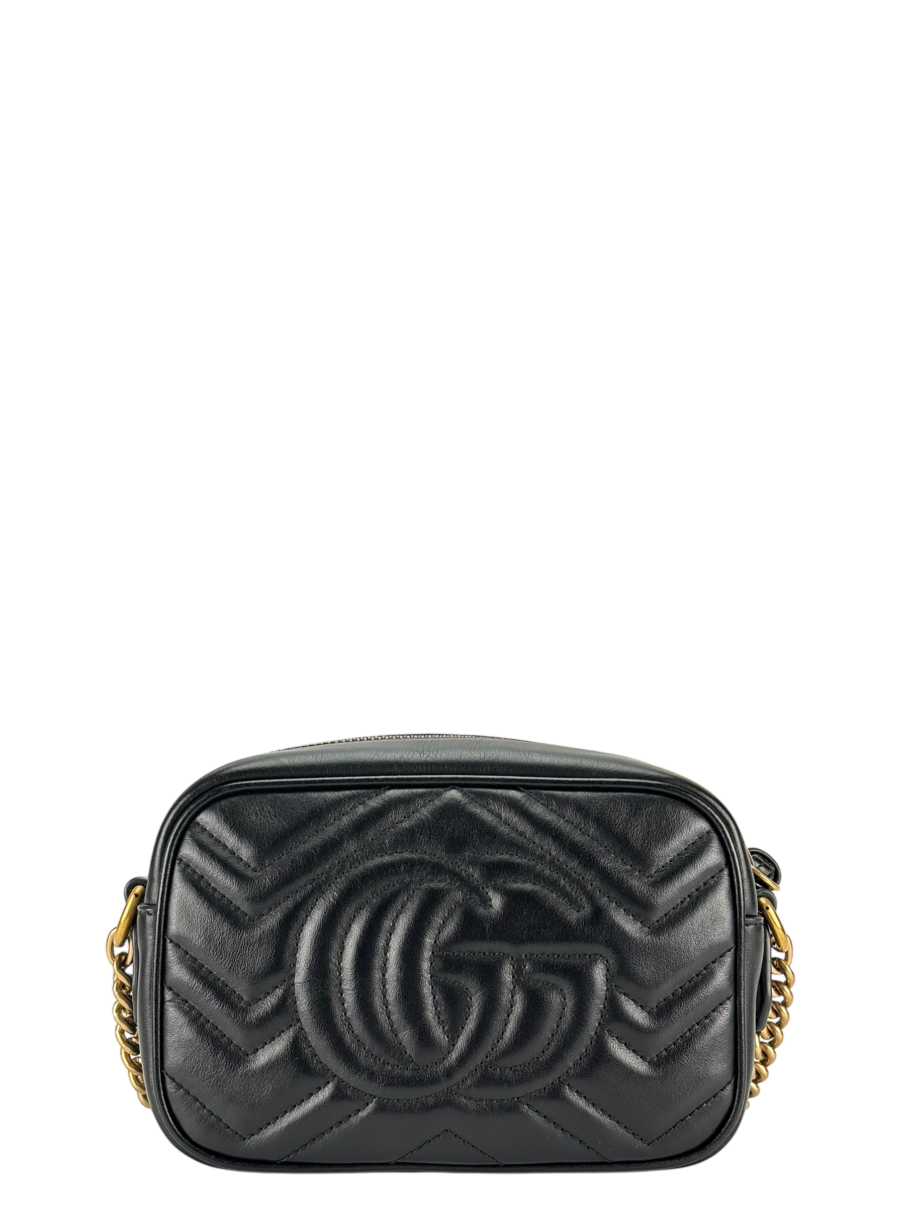 GUCCI - Small Black GG Marmont Matelasse Camera Bag