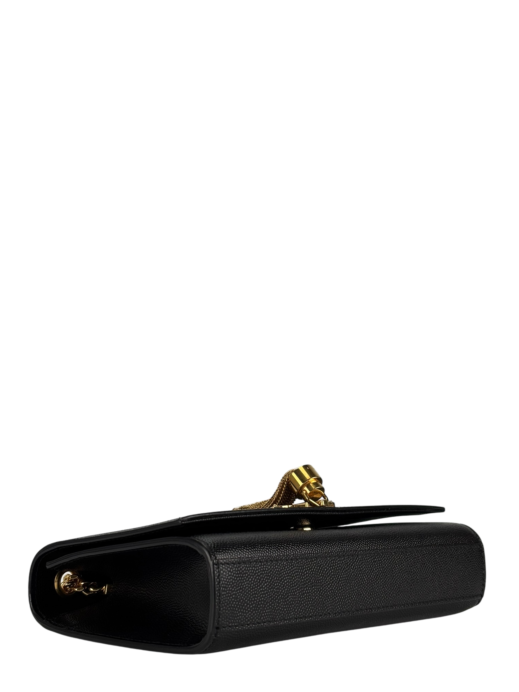 SAINT LAURENT - Black Caviar Classic Kate Tassel Chain Wallet Crossbody Bag