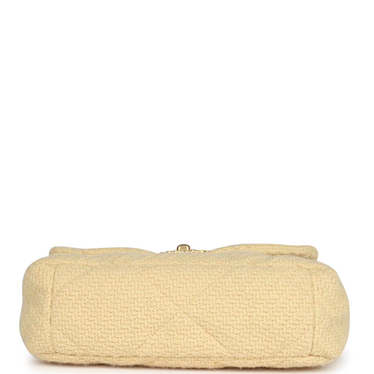Chanel Medium 19 Flap Bag Light Yellow Wool Mixed Metal Hardware
