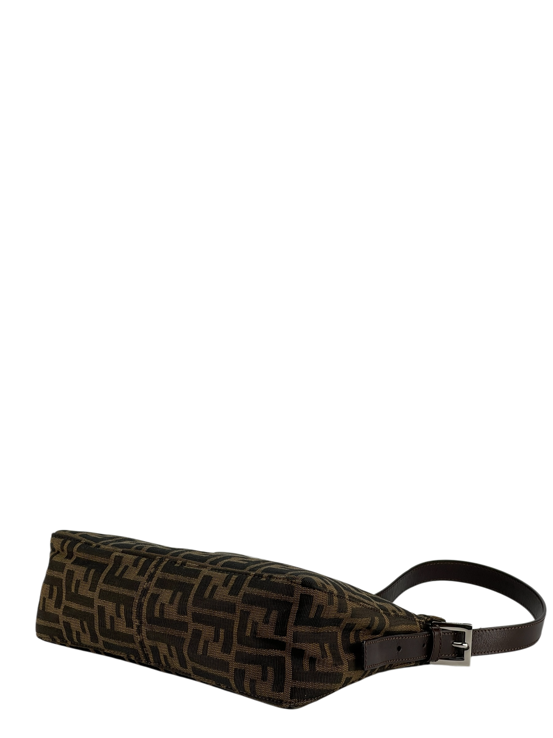 FENDI - Canvas Zucca Shoulder Bag Silver Hardware