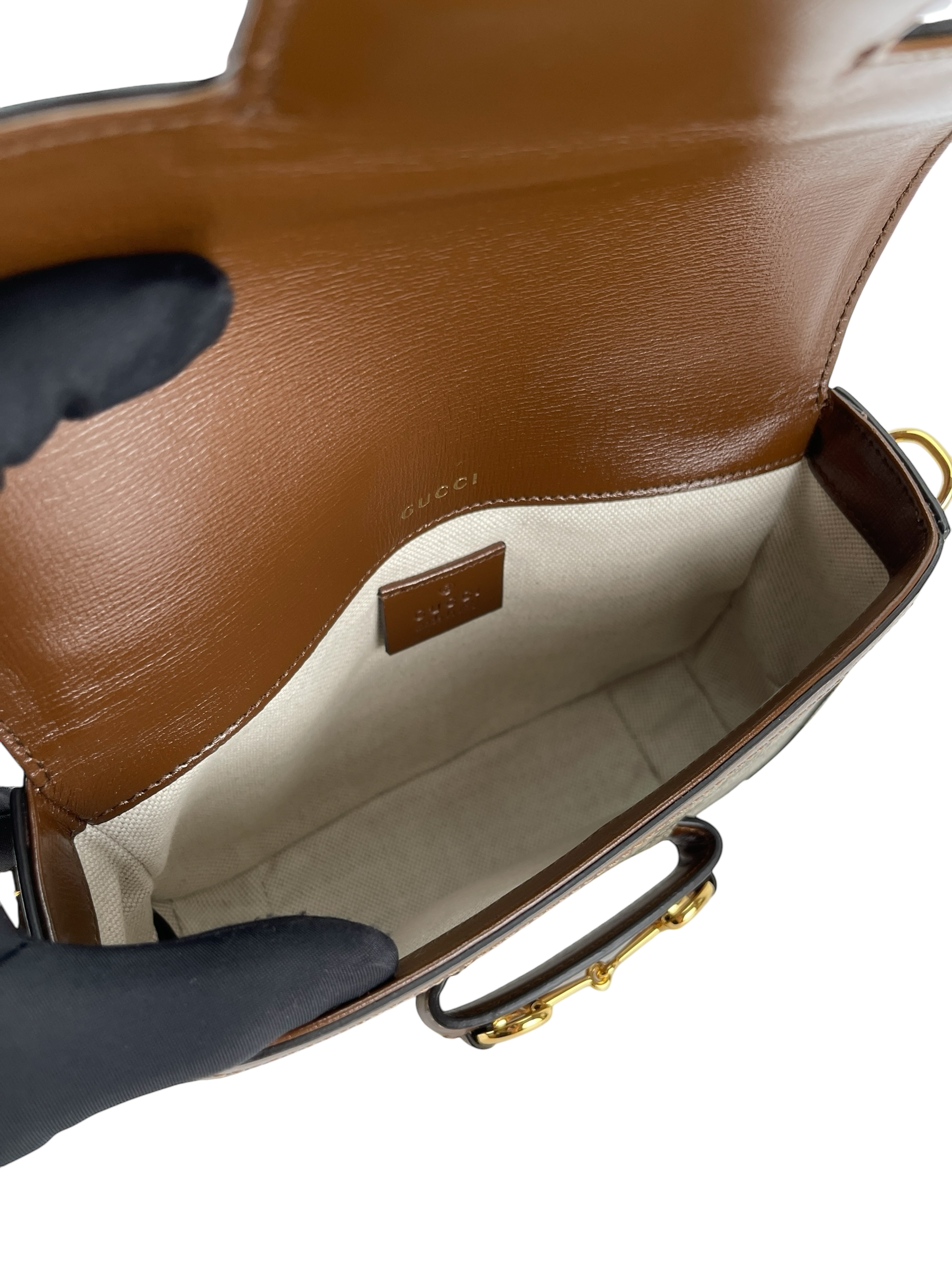 GUCCI - GG Supreme Fabric Leather Horsebit 1955 Bag