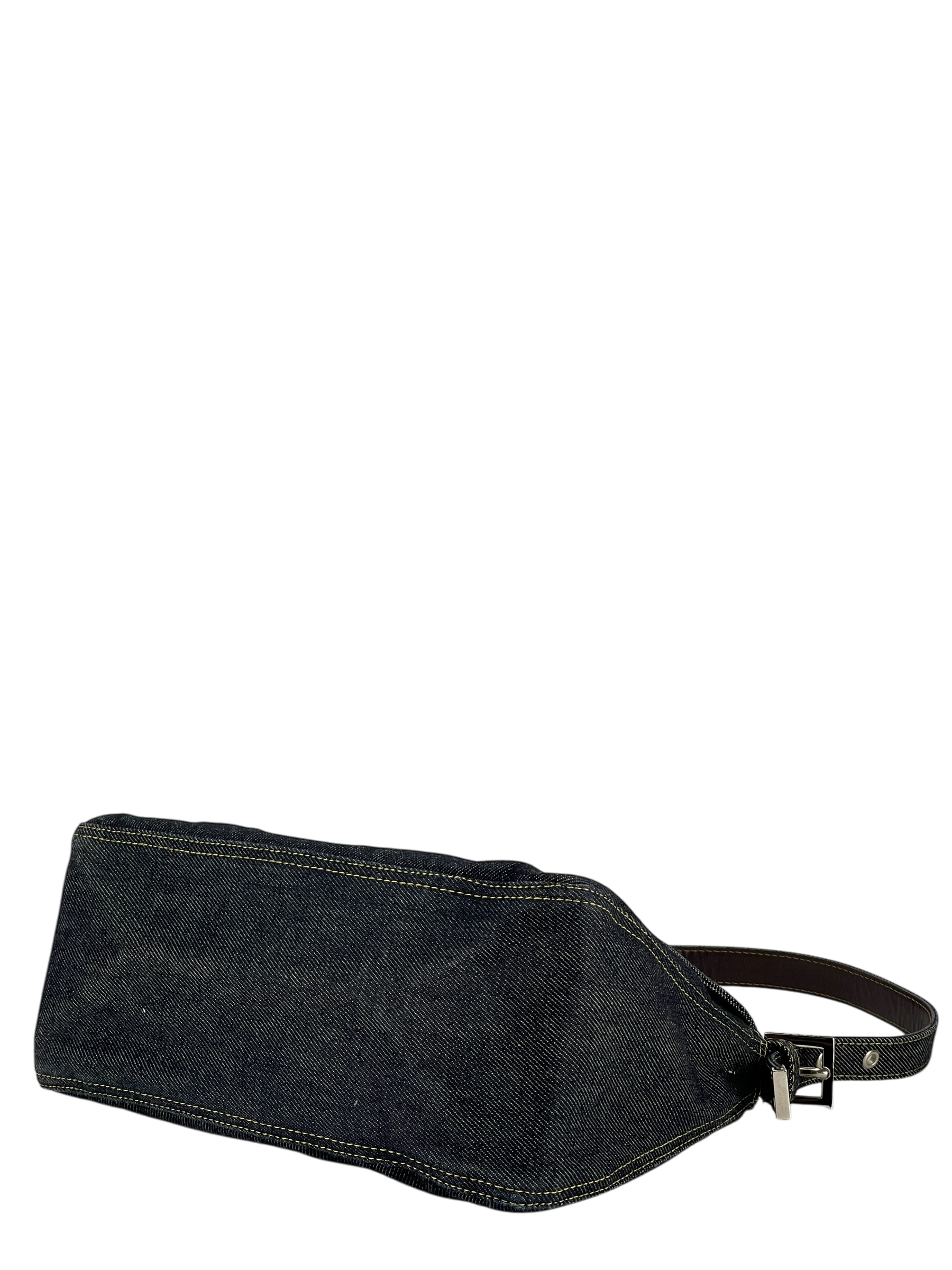 FENDI - Denim Zucca Mamma Baguette Handbag Silver Hardware