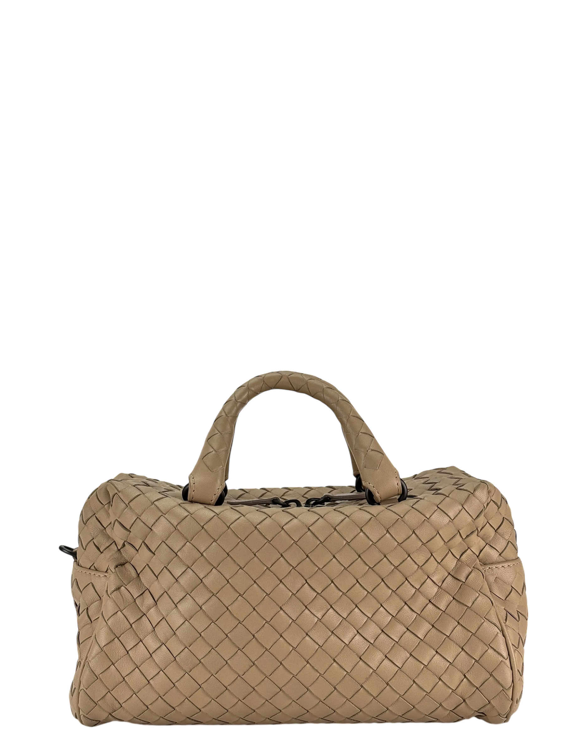 BOTTEGA VENETA - Beige Veneta Intrecciato Leather Boston Bag