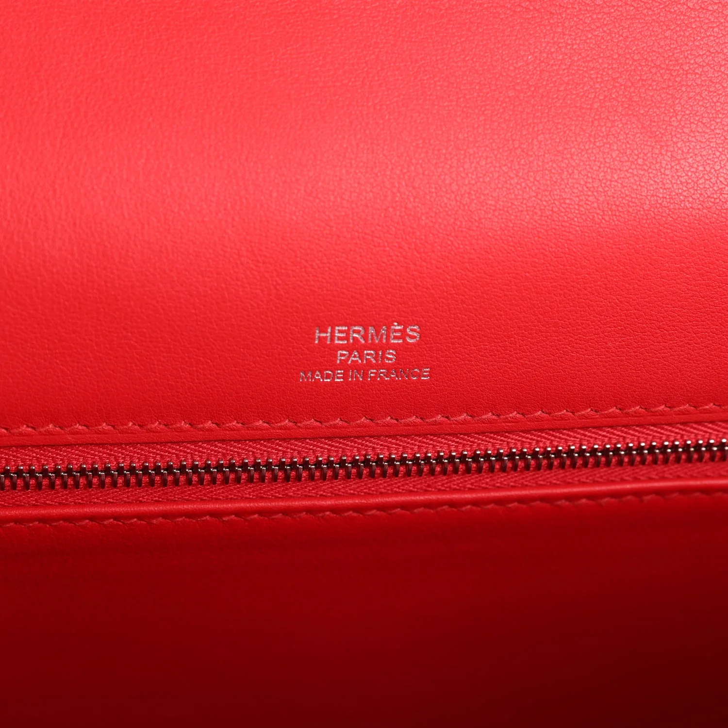 Pre-owned Hermes Kelly Sellier 28 Rouge De Coeur Swift and Beige-Ecru Toile H Canvas Palladium Hardware