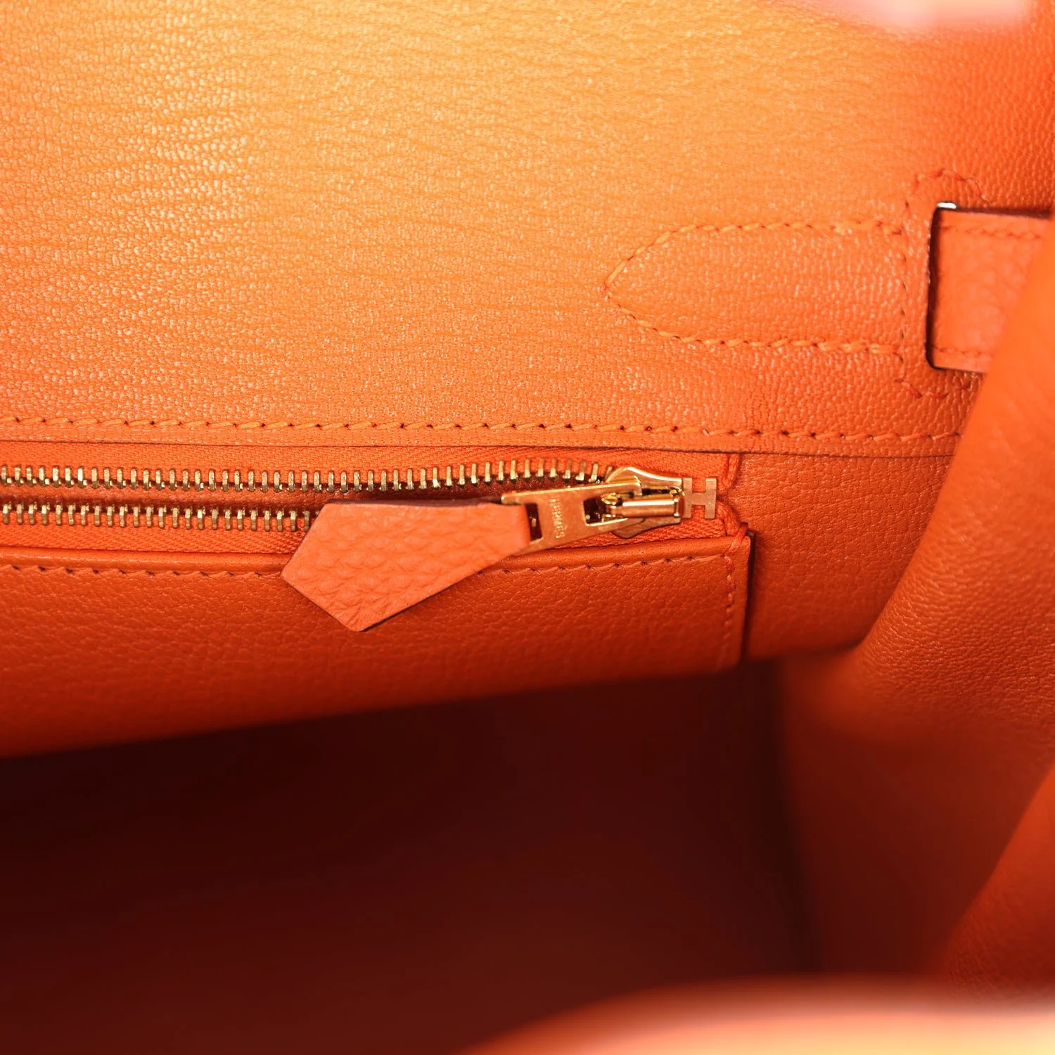 Pre-owned Hermes Birkin 30 Orange Togo Gold Hardware