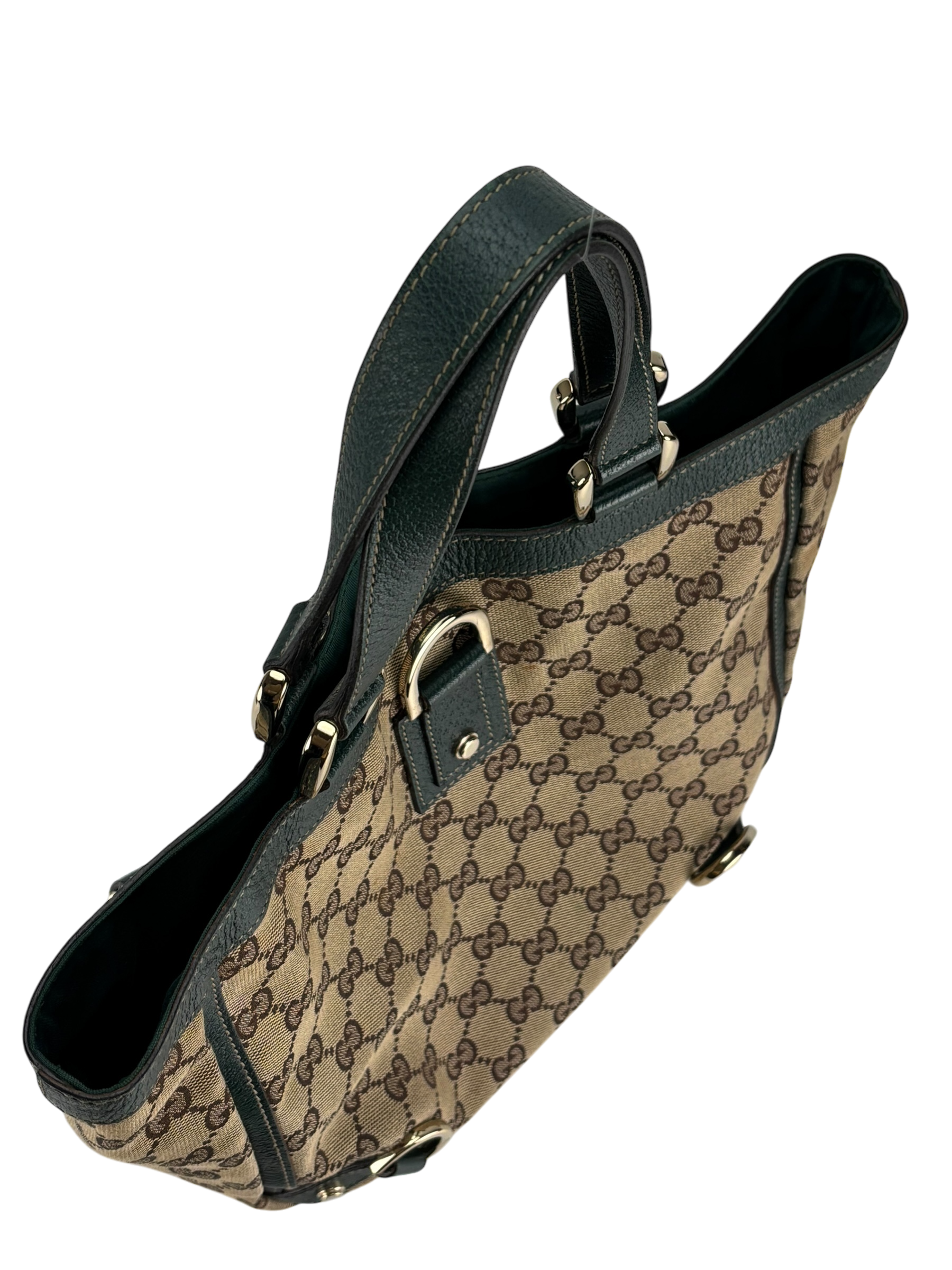 GUCCI - Green GG Canvas Small Abbey Tote Handbag