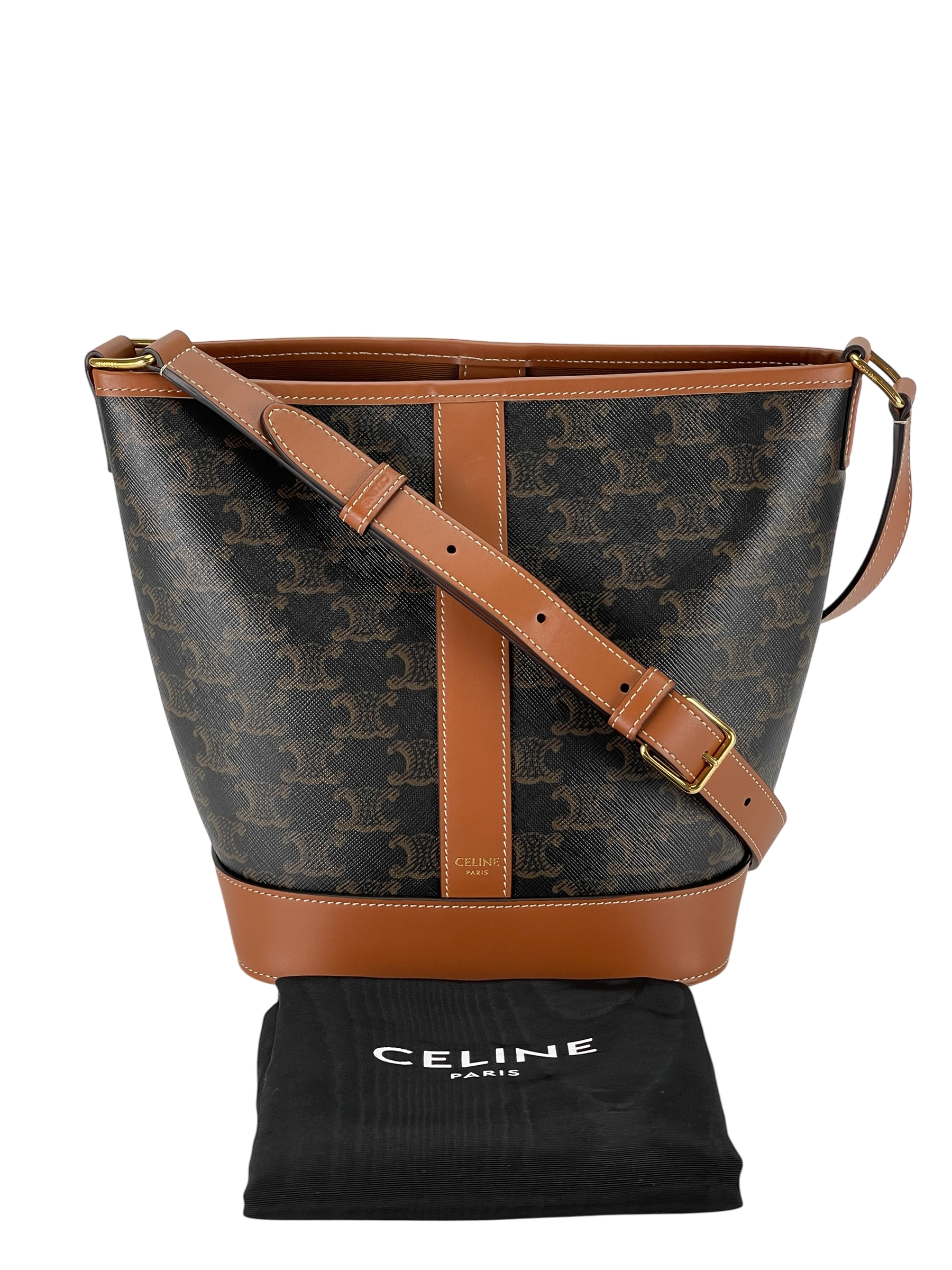 CELINE - Small Bucket Bag Brown Triomphe Canvas