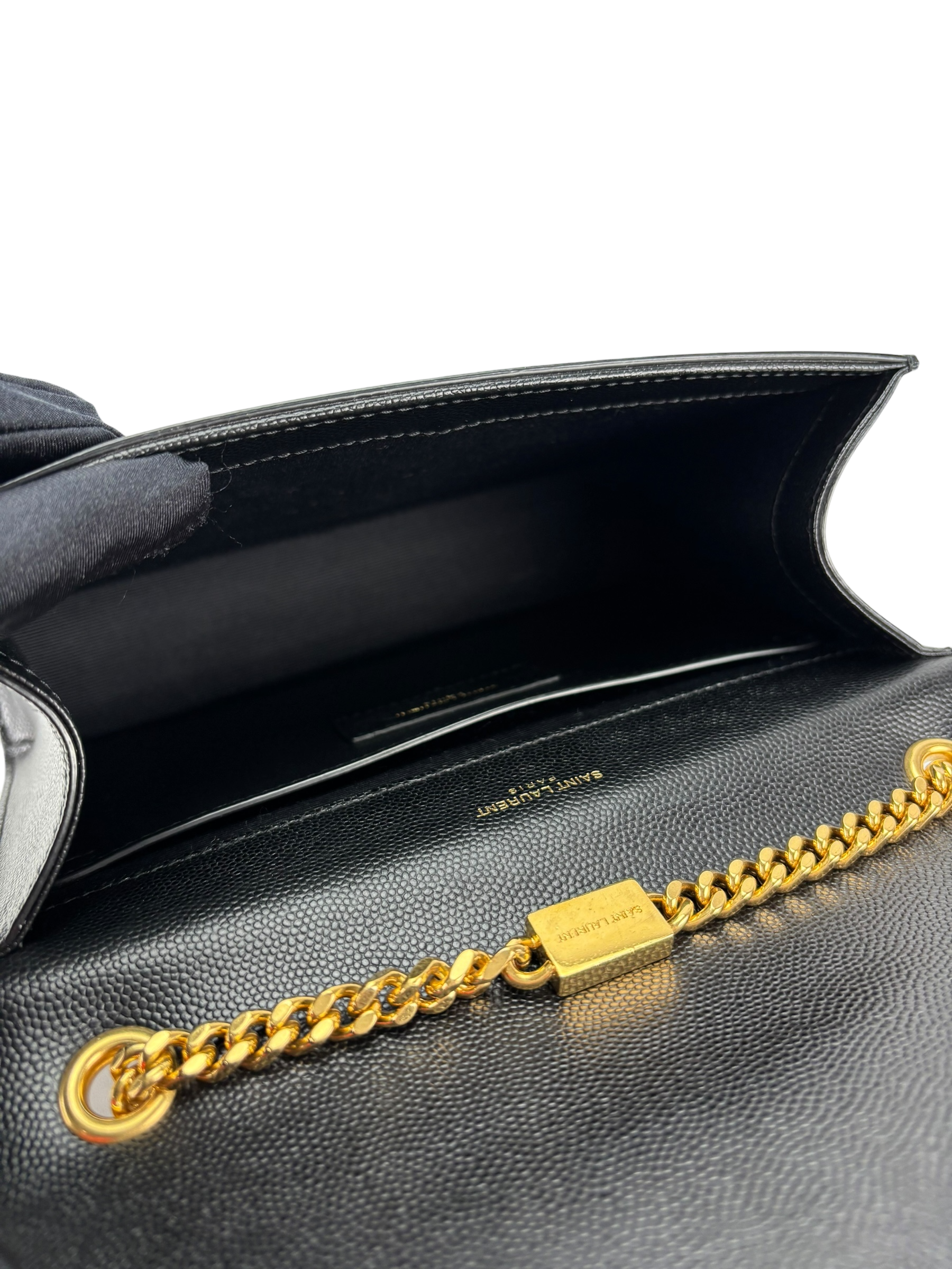 SAINT LAURENT - Black Caviar Classic Kate Tassel Chain Wallet Crossbody Bag