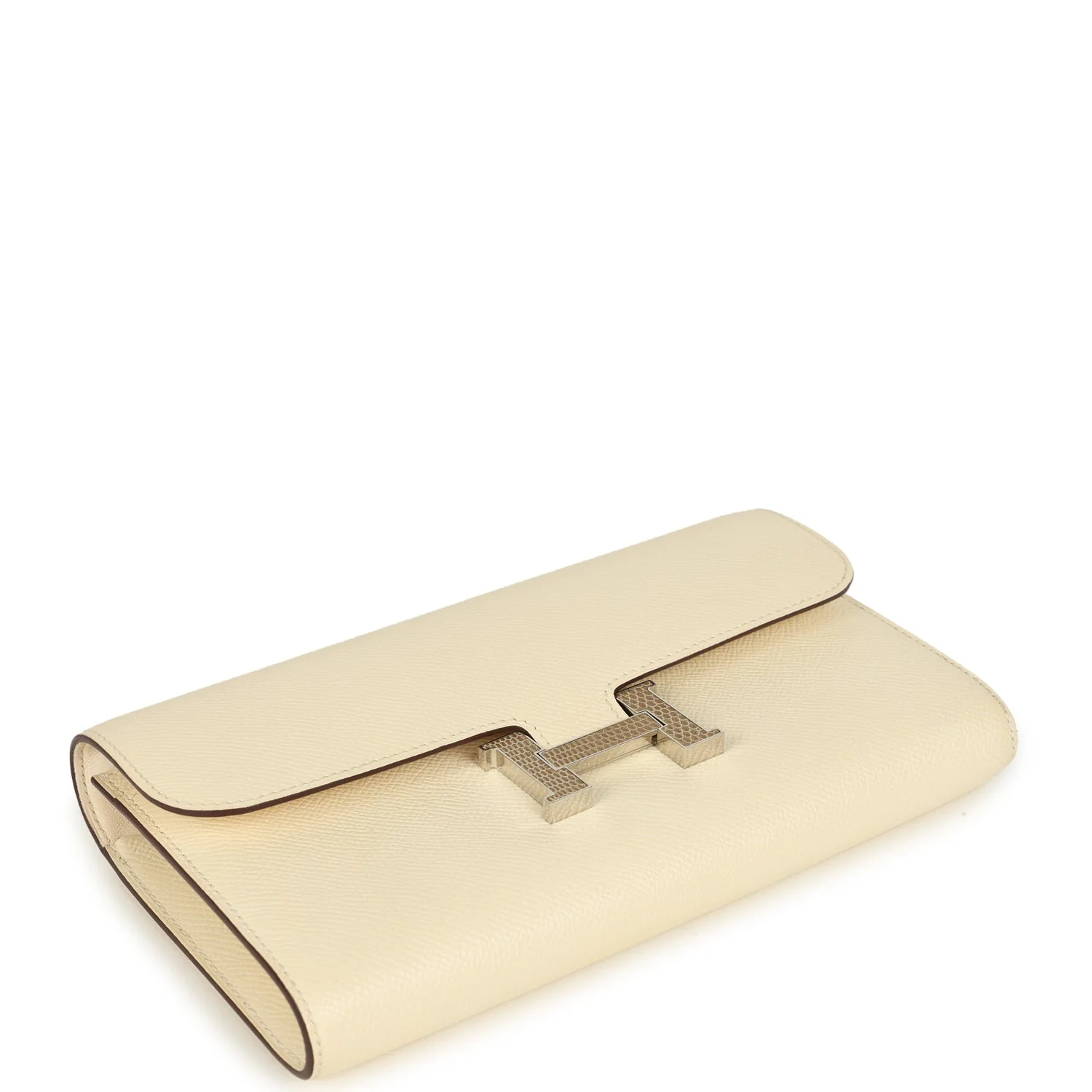 Pre-owned Hermes Constance Wallet To Go Nata Epsom Marquette Palladium Hardware