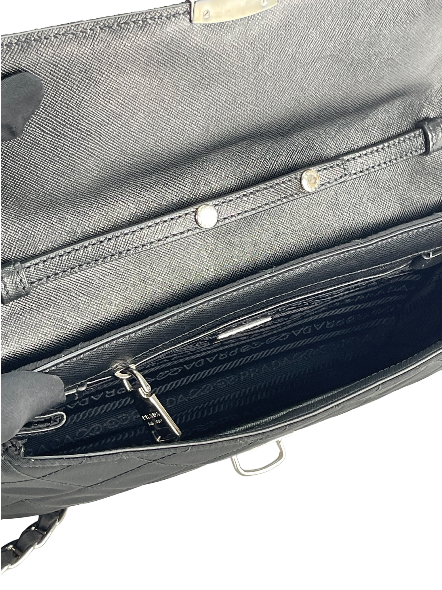 PRADA - Nylon Pushlock Flap Crossbody Bag