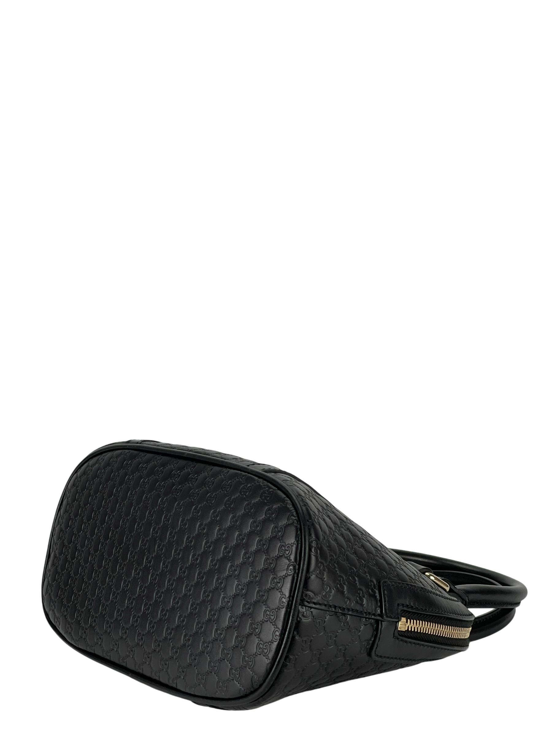 GUCCI - Micro GG Cima Dome Tote Bag Black Calfskin