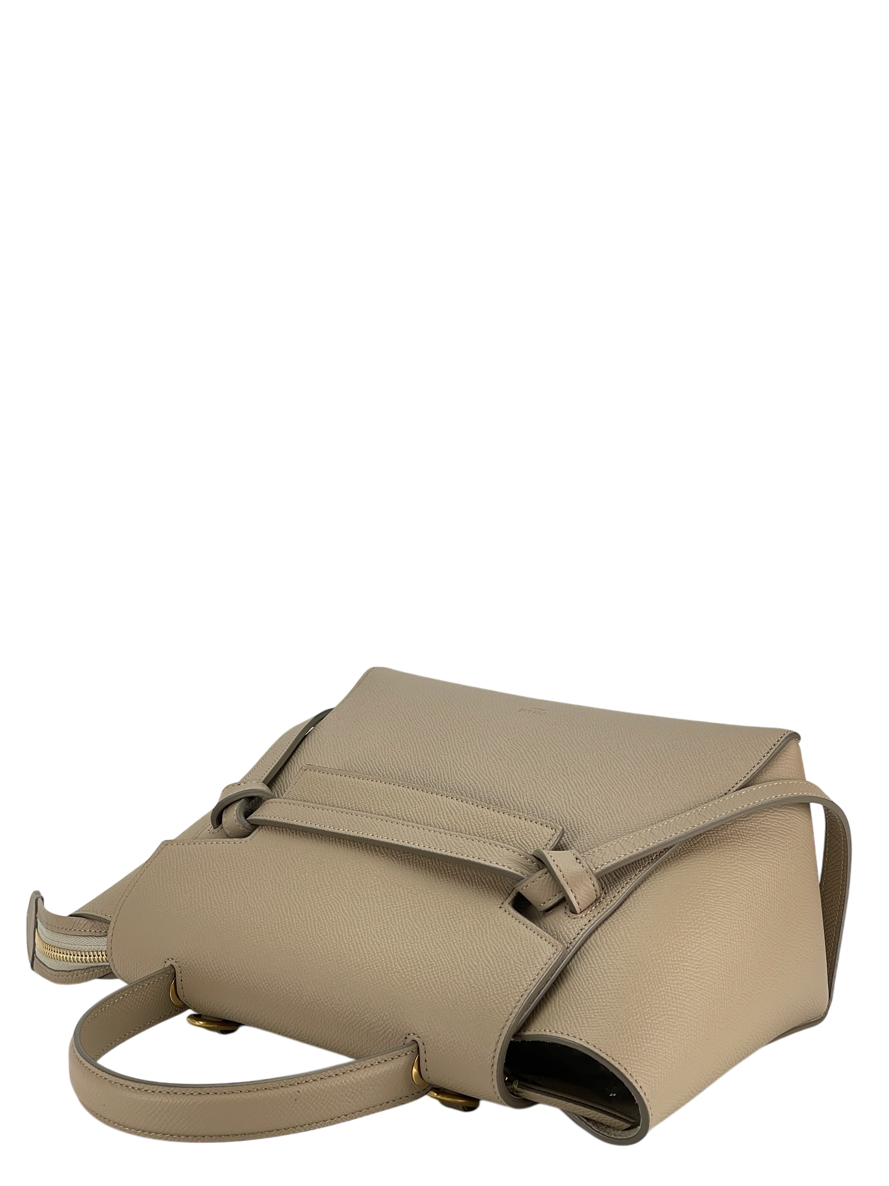 CELINE - Light taupe Mirco Leather 2way Handbag