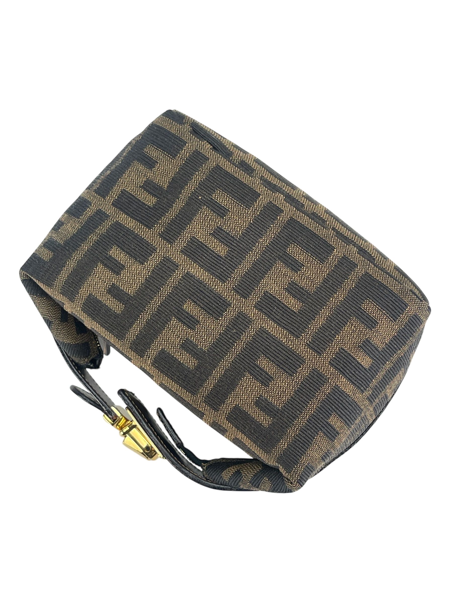 FENDI - Zucca Brown Jacquard Mini Vanity Pouch Handbag