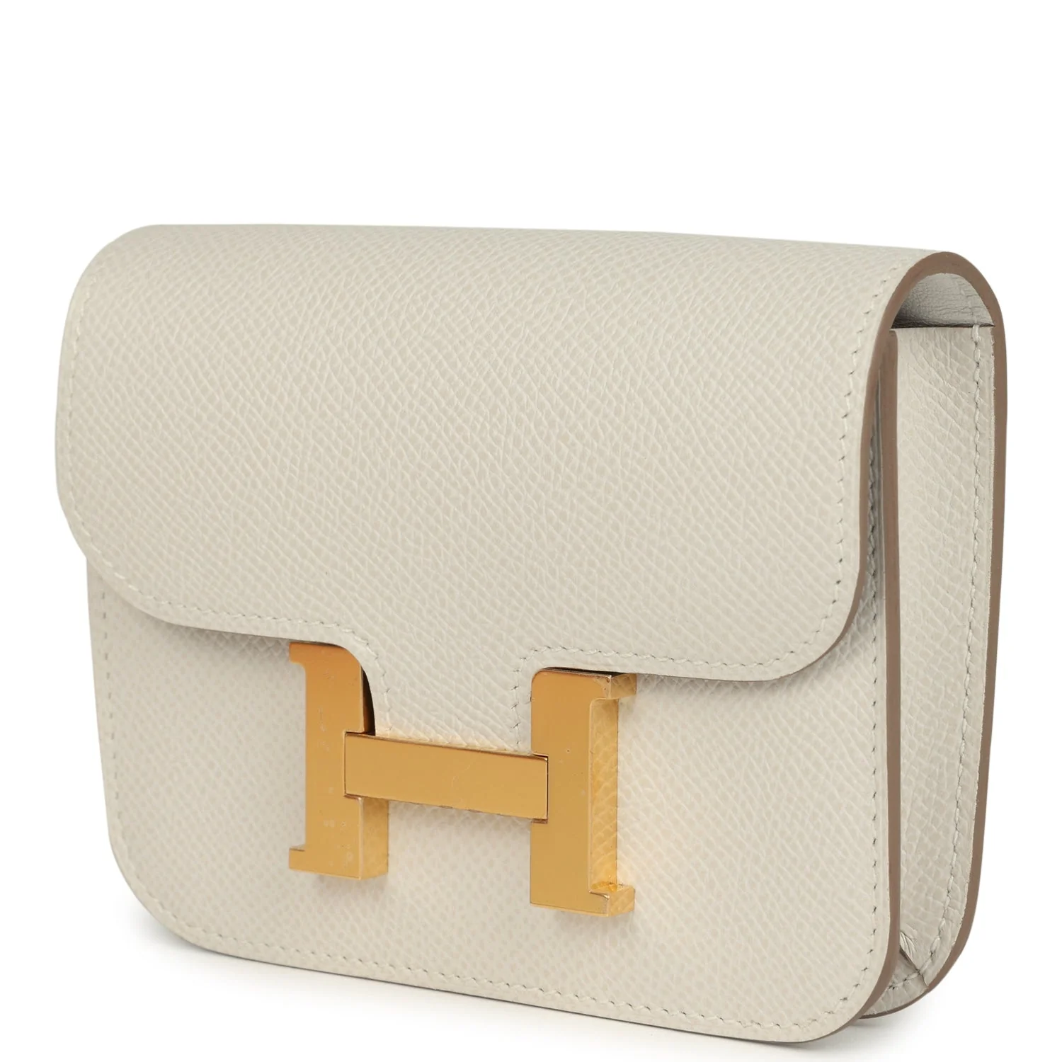 Hermes Constance Slim Wallet Craie Epsom Gold Hardware