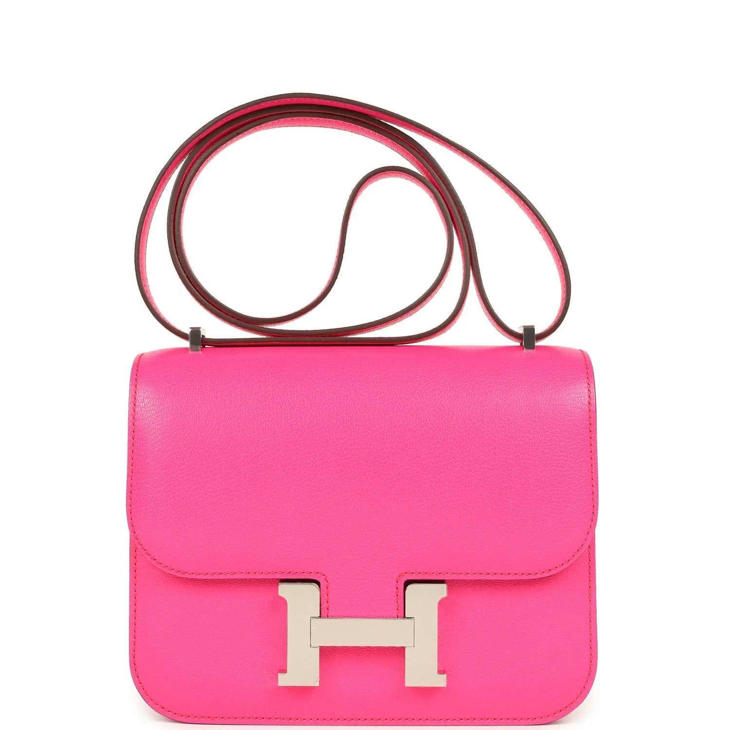 Hermes Constance 18 Rose Pop Chevre Chamkila Palladium Hardware
