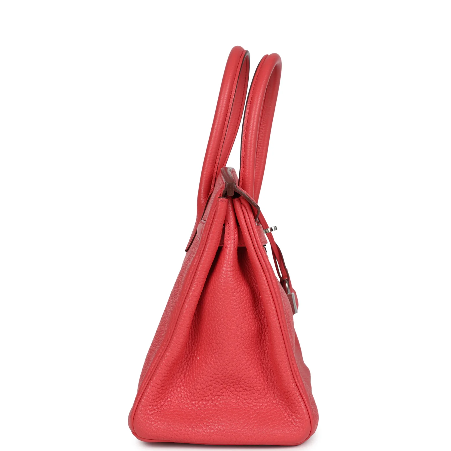 Pre-owned Hermes Birkin 30 Bougainvillea Clemence Palladium Hardware