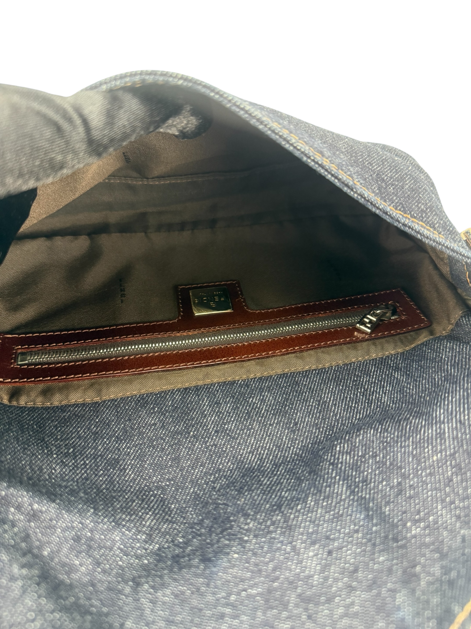 FENDI - Dark Denim Baguette Bag Silver Hardware
