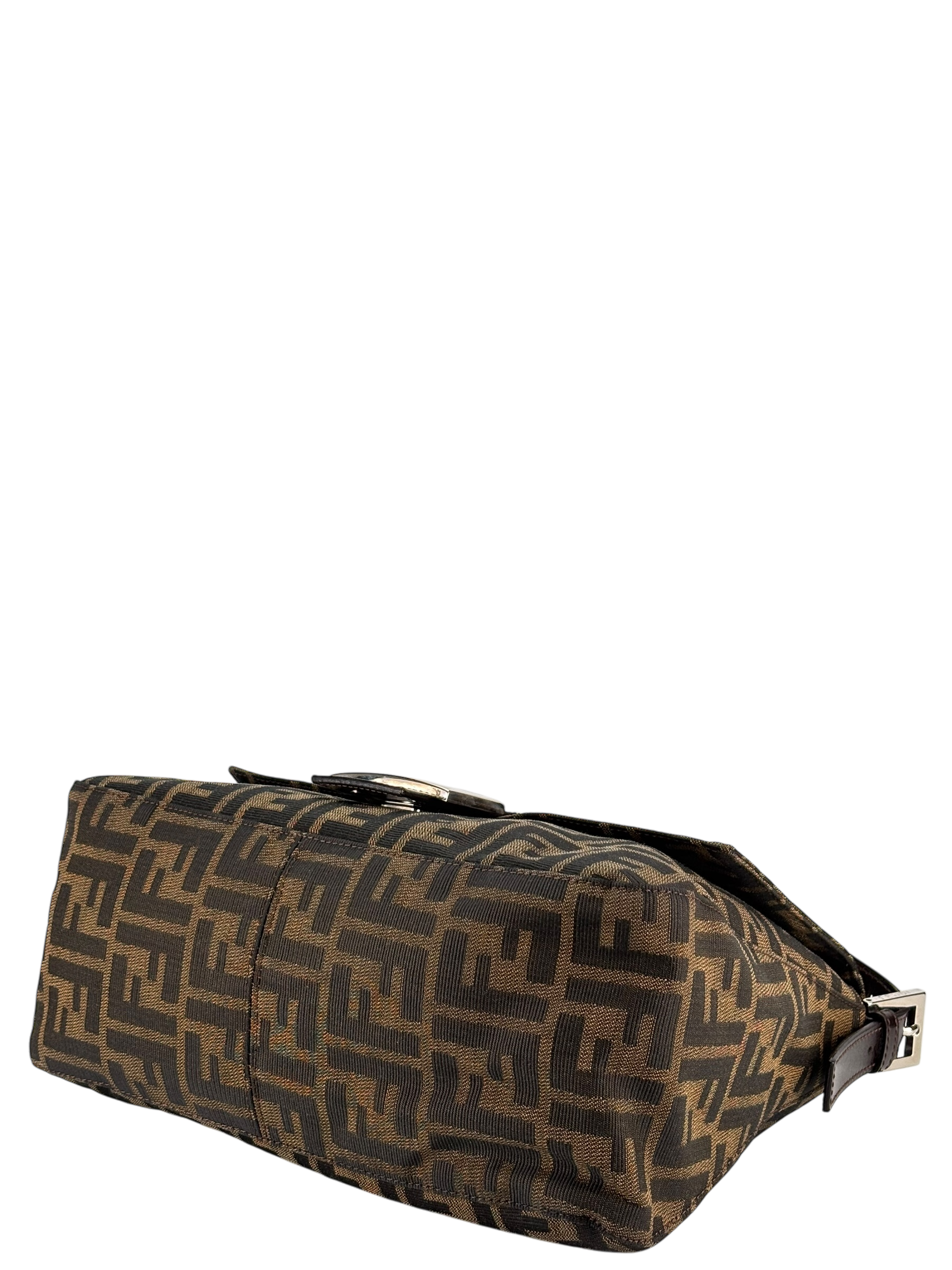 FENDI - Brown Zucca Mamma Baguette Handbag Silver Hardware