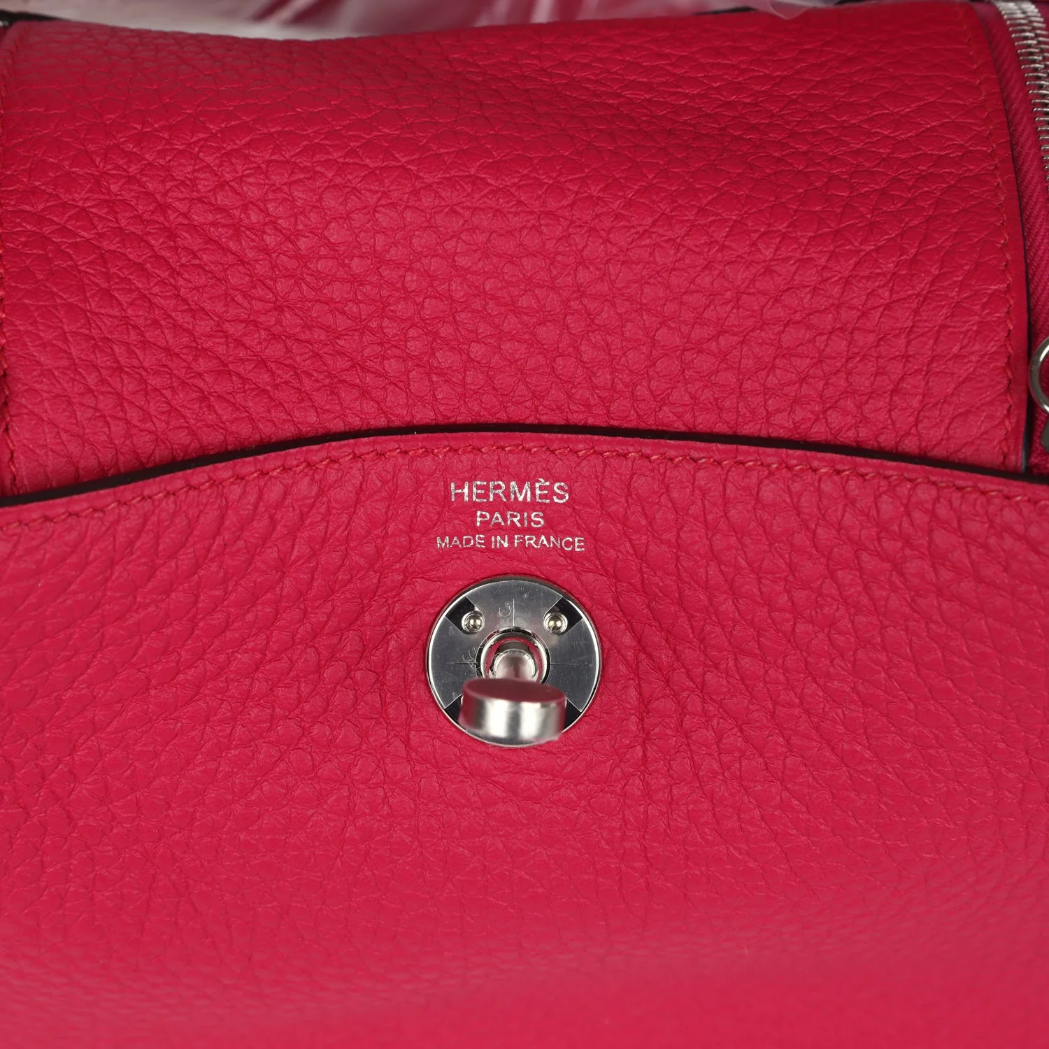 Hermes Mini Lindy Framboise Clemence Palladium Hardware