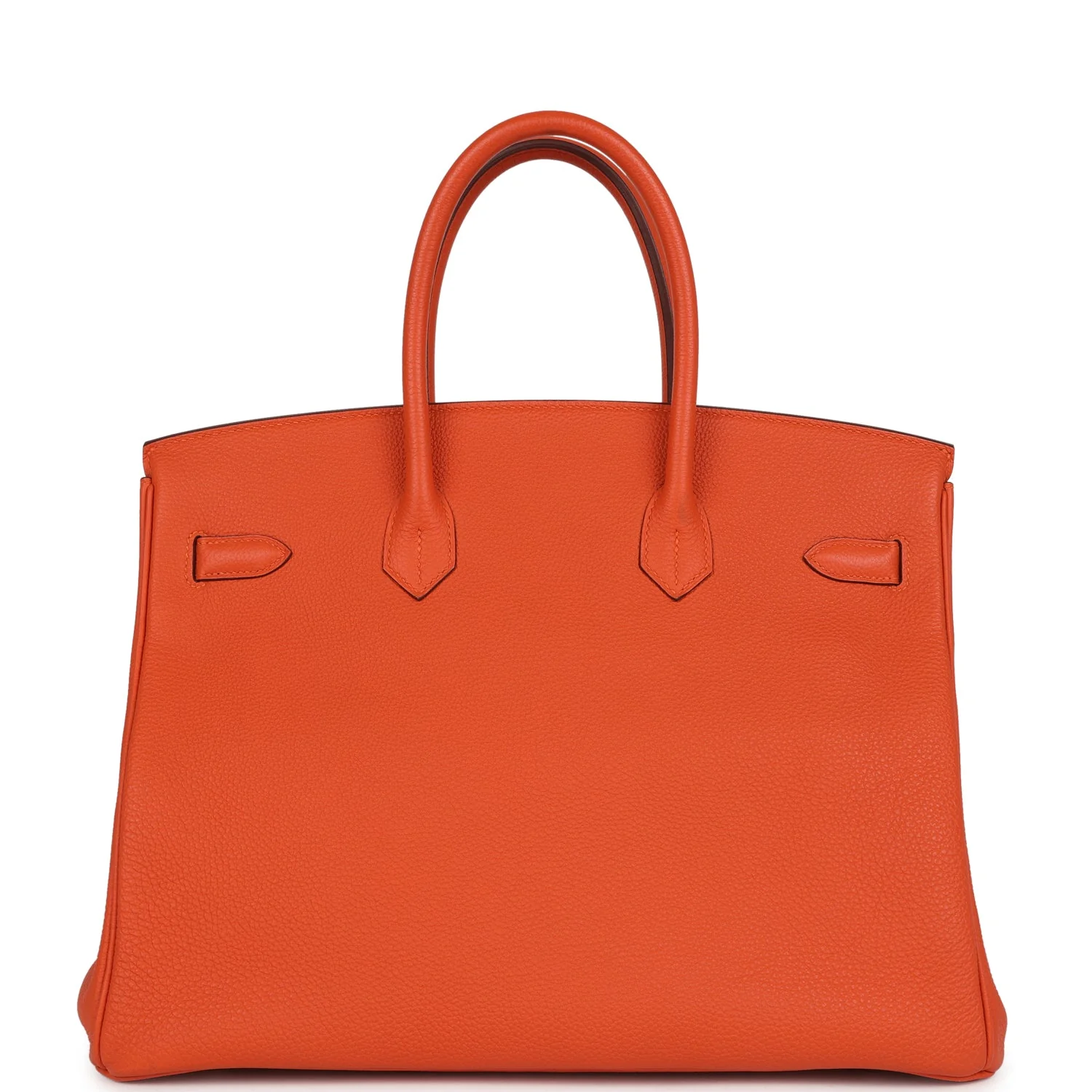 Pre-owned Hermes Birkin 35 Orange Togo Palladium Hardware