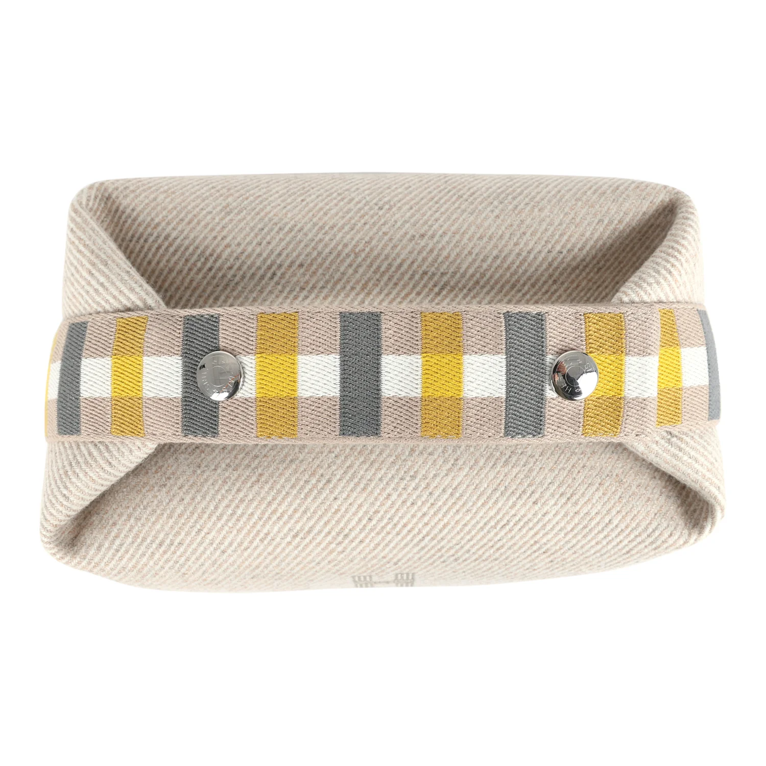 Hermes Bride-A-Brac Au Carre Case PM Seigle Wool Palladium Hardware