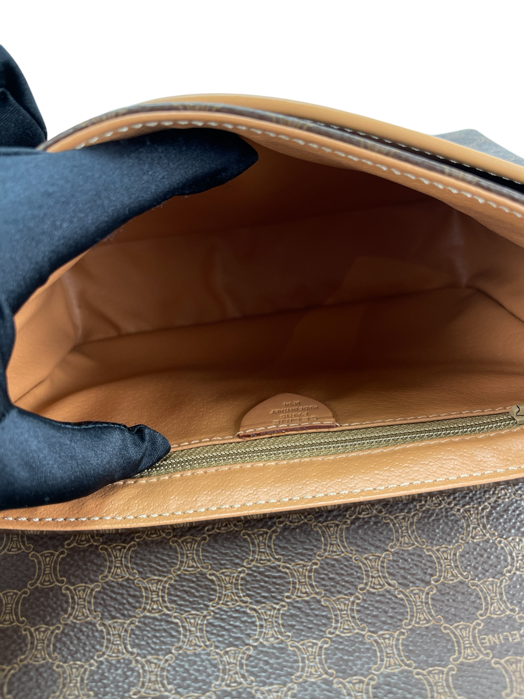 CELINE - Brown Macadam Shoulder Bag