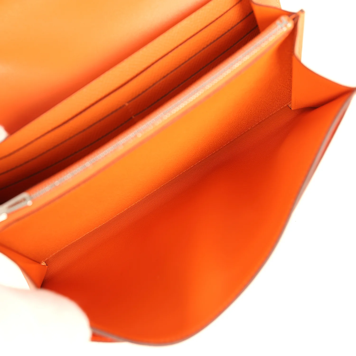 Hermes Constance Wallet To Go Orange Epsom Palladium Hardware