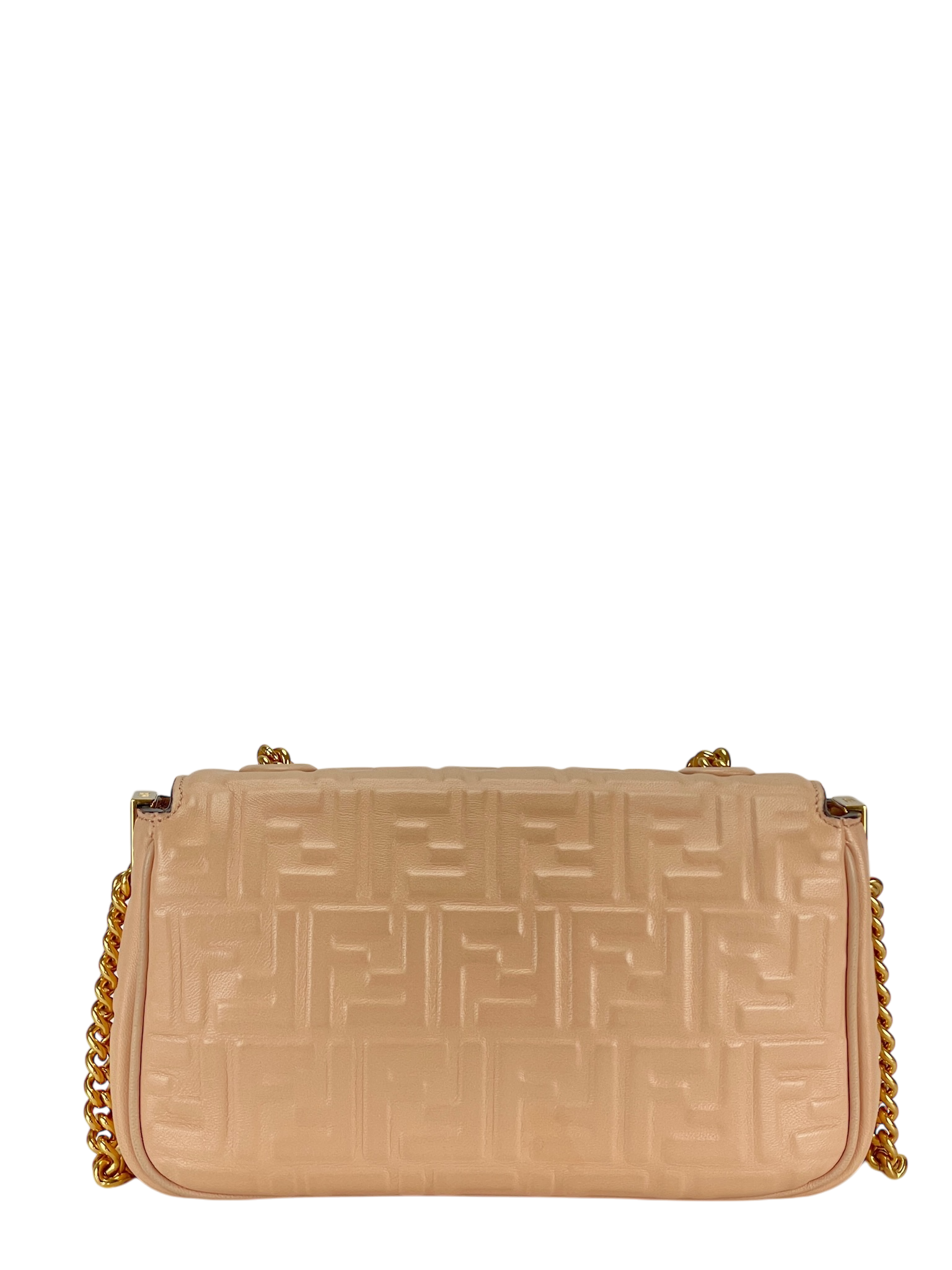 FENDI - Pink Lamskin Baguette Chain Midi Nappa Small Embossed
