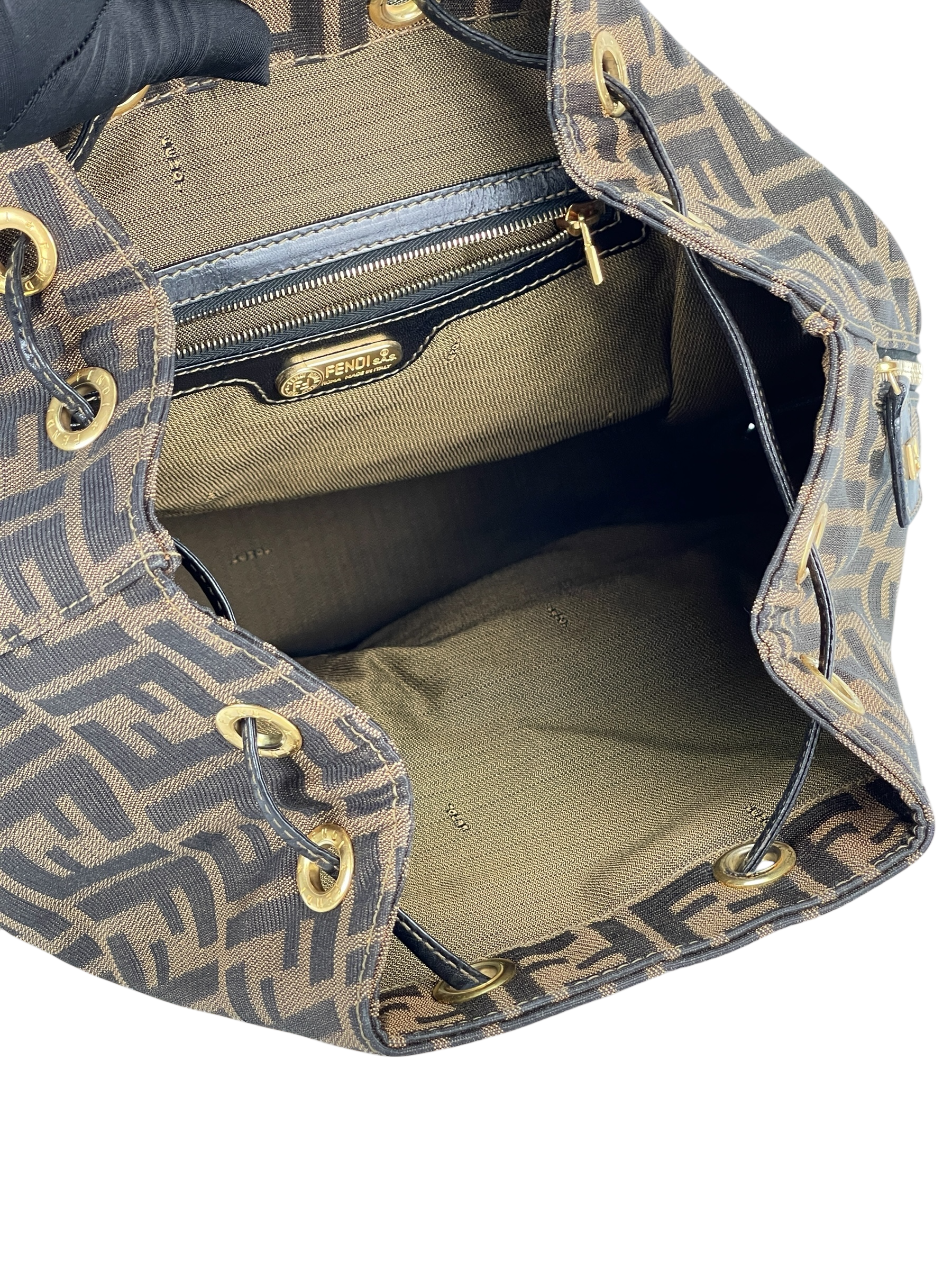 FENDI - Zucca Canvas Backpack Pattern Shoulder Bag