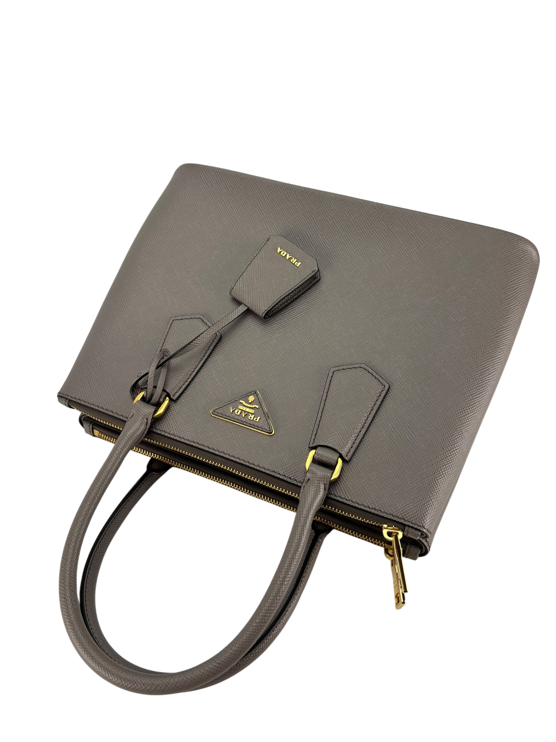 PRADA - Grey Galleria Medium Saffiano Leather Handbag