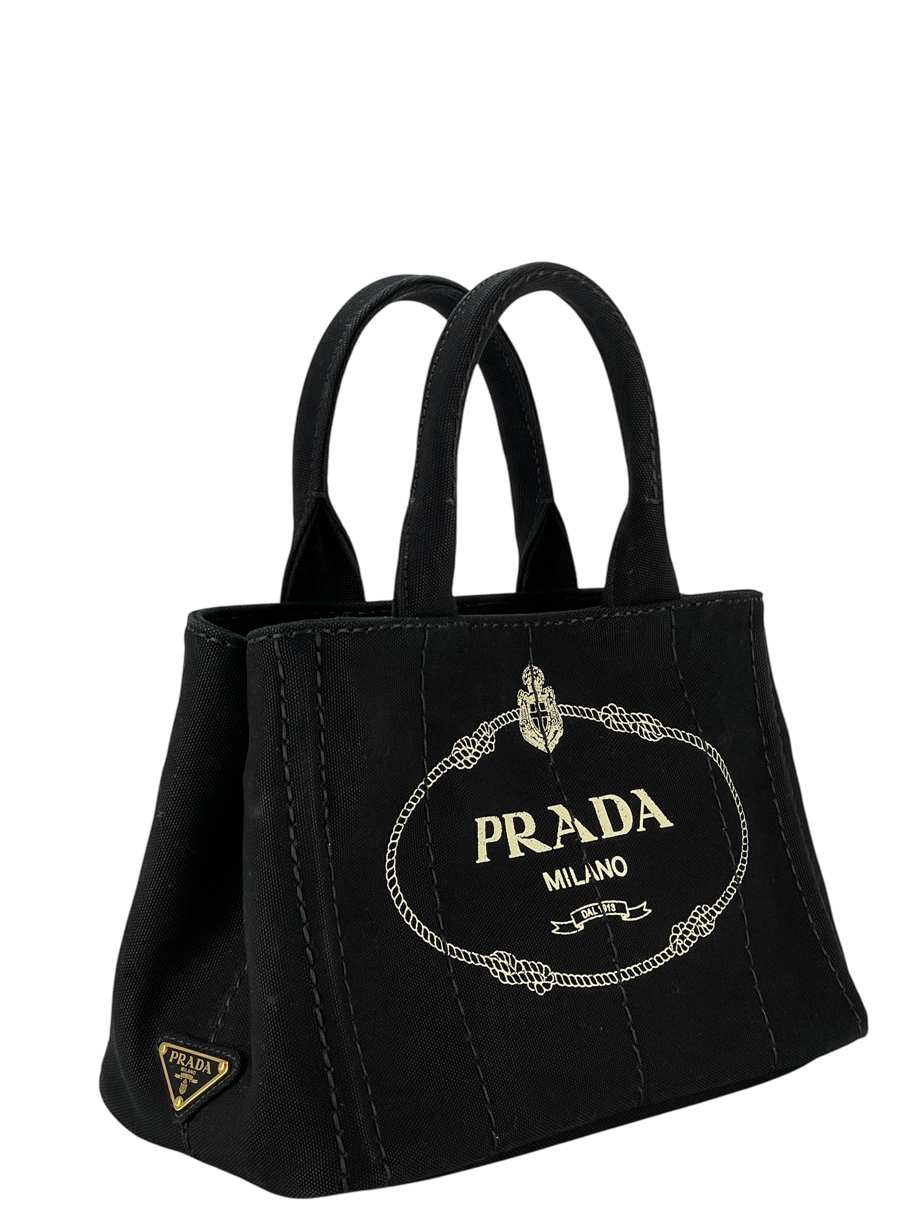 PRADA - Black Canvas Canapa Tote Bag