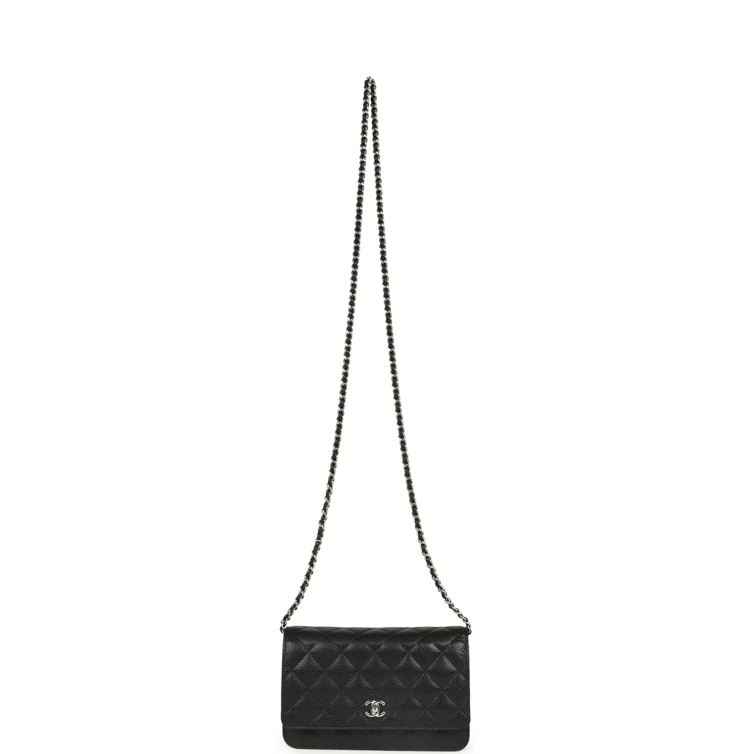 Chanel Wallet On Chain WOC Black Caviar Silver Hardware