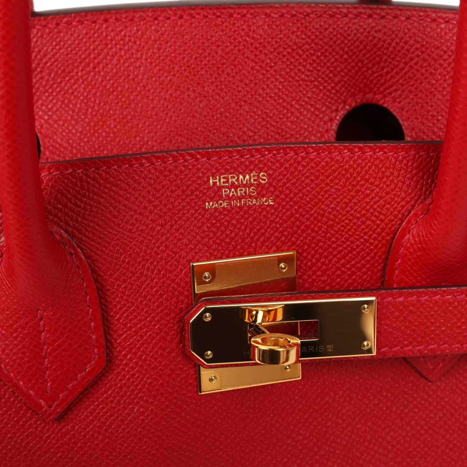 Pre-owned Hermes Birkin 30 Rouge Casaque Epsom Gold Hardware