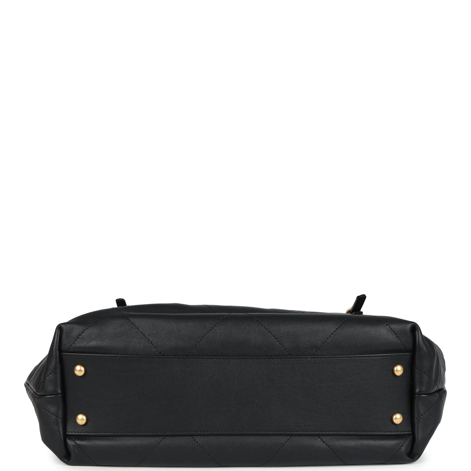 Chanel Small Coco Shopping Bag Black Calfskin Antique Gold Hardware